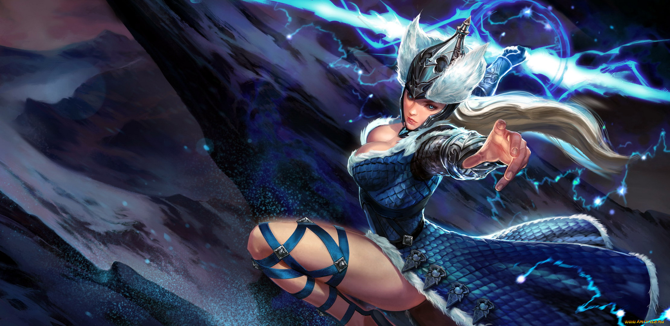 видео, игры, vainglory, varya, девушка, скалы