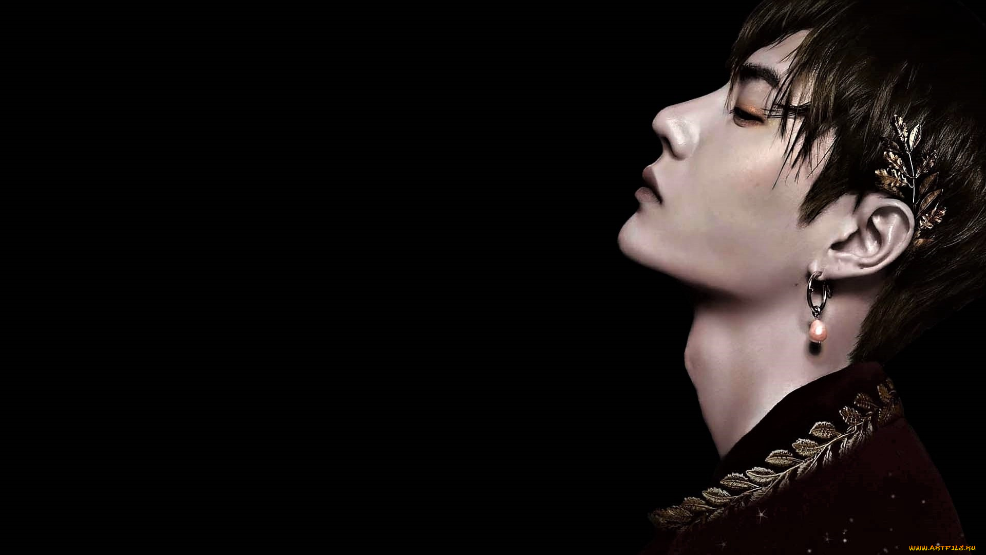 мужчины, wang, yi, bo, актер, певец, лицо, украшения, серьга