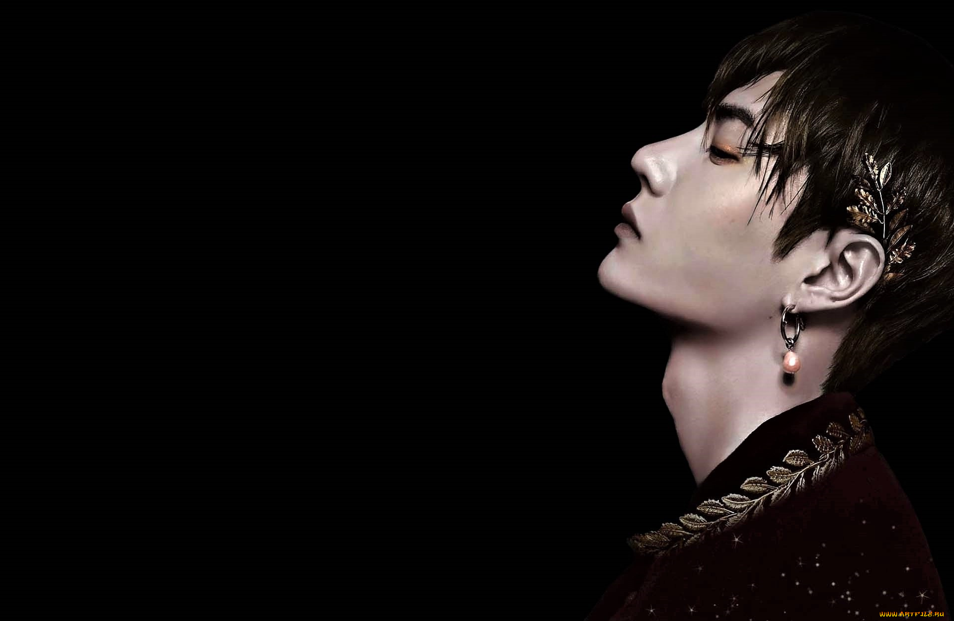 мужчины, wang, yi, bo, актер, певец, лицо, украшения, серьга