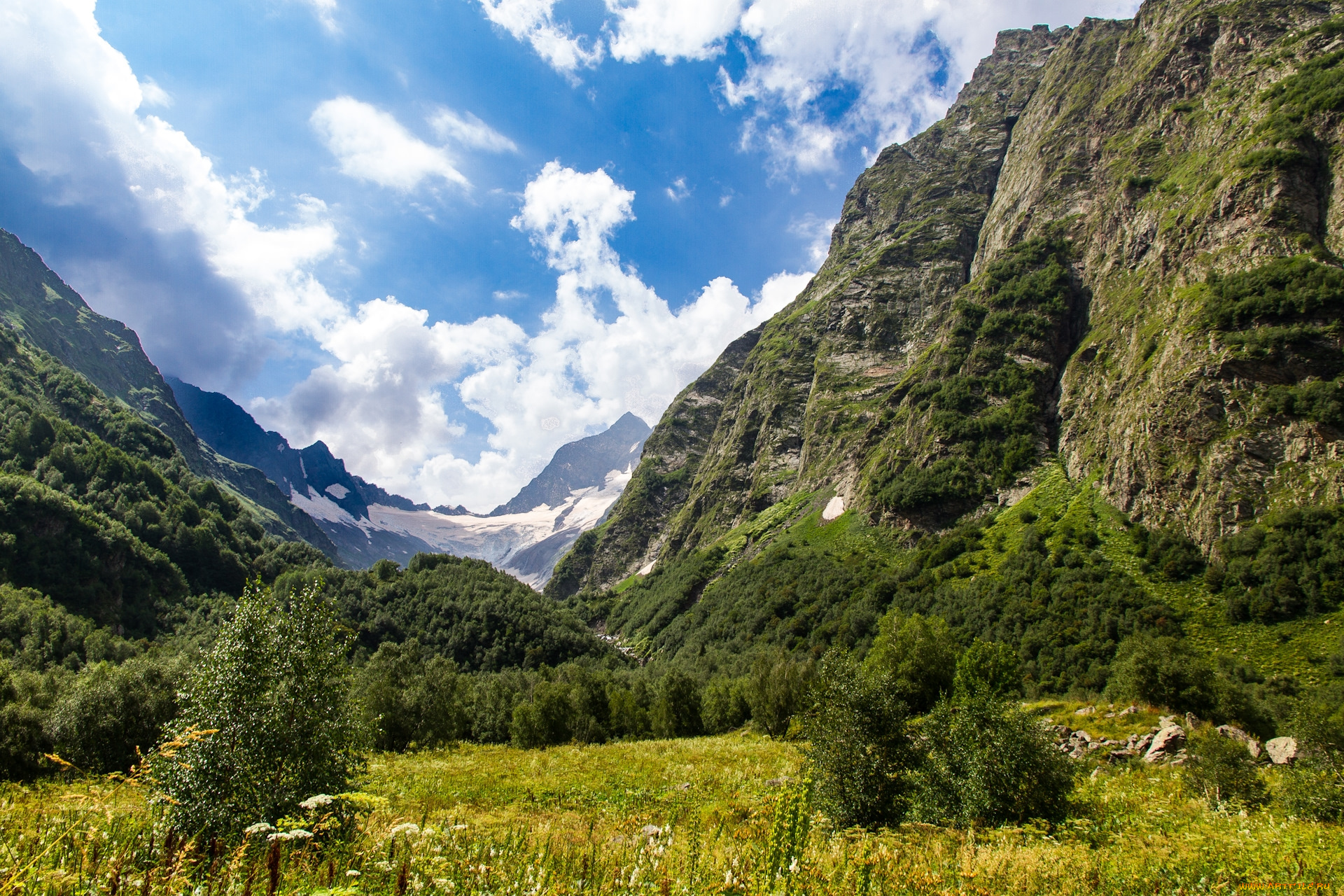 ущелье, алибек, природа, горы, ущелье, алибек, кавказ, северный, россия