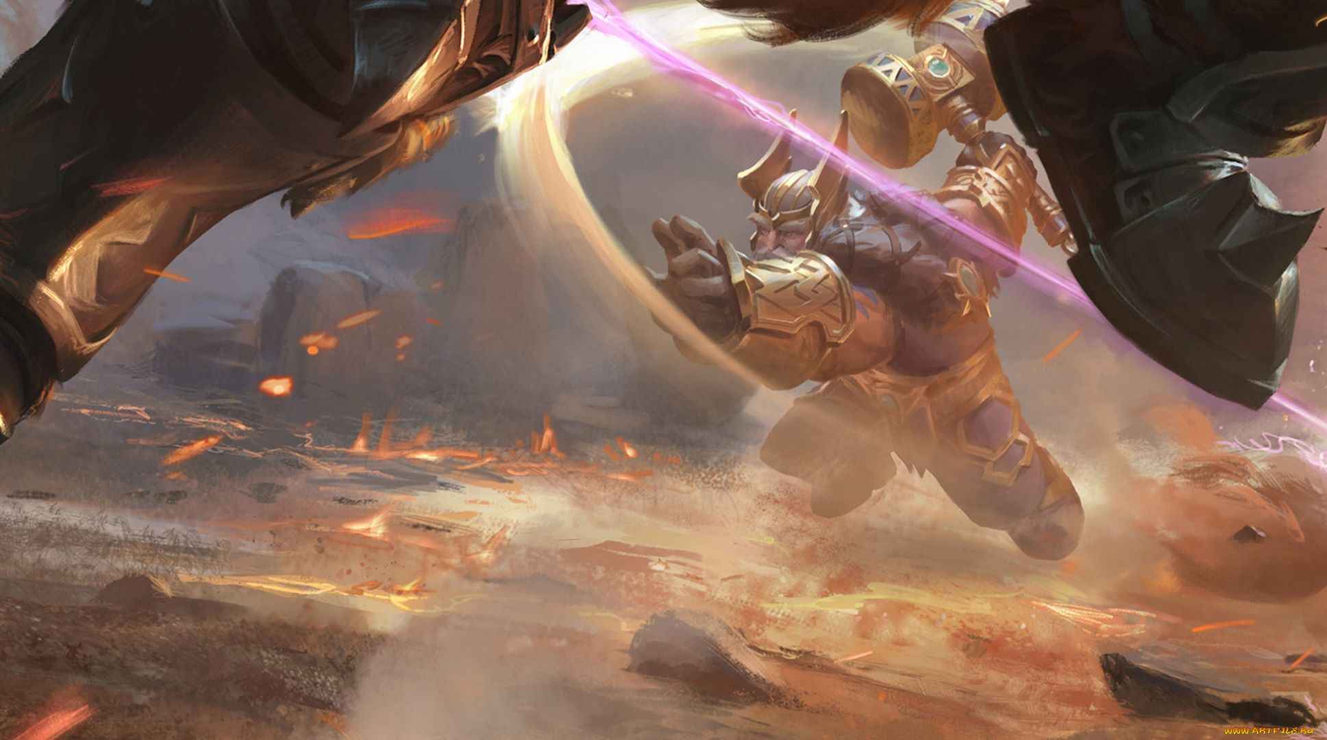 видео, игры, legend, of, ace, гном, молот, бой, огонь