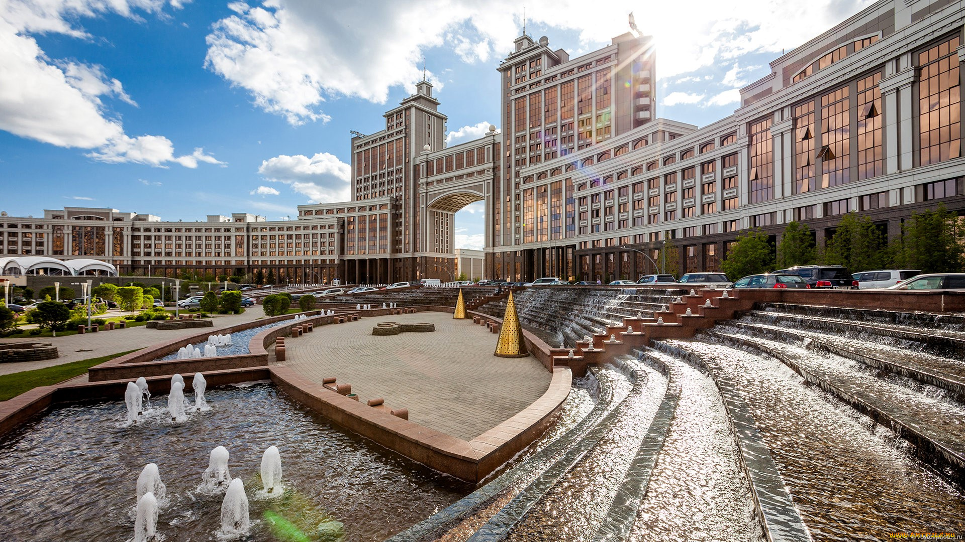 kazmunaygas, , astana, города, астана, , казахстан, здание, ступени, фонтан