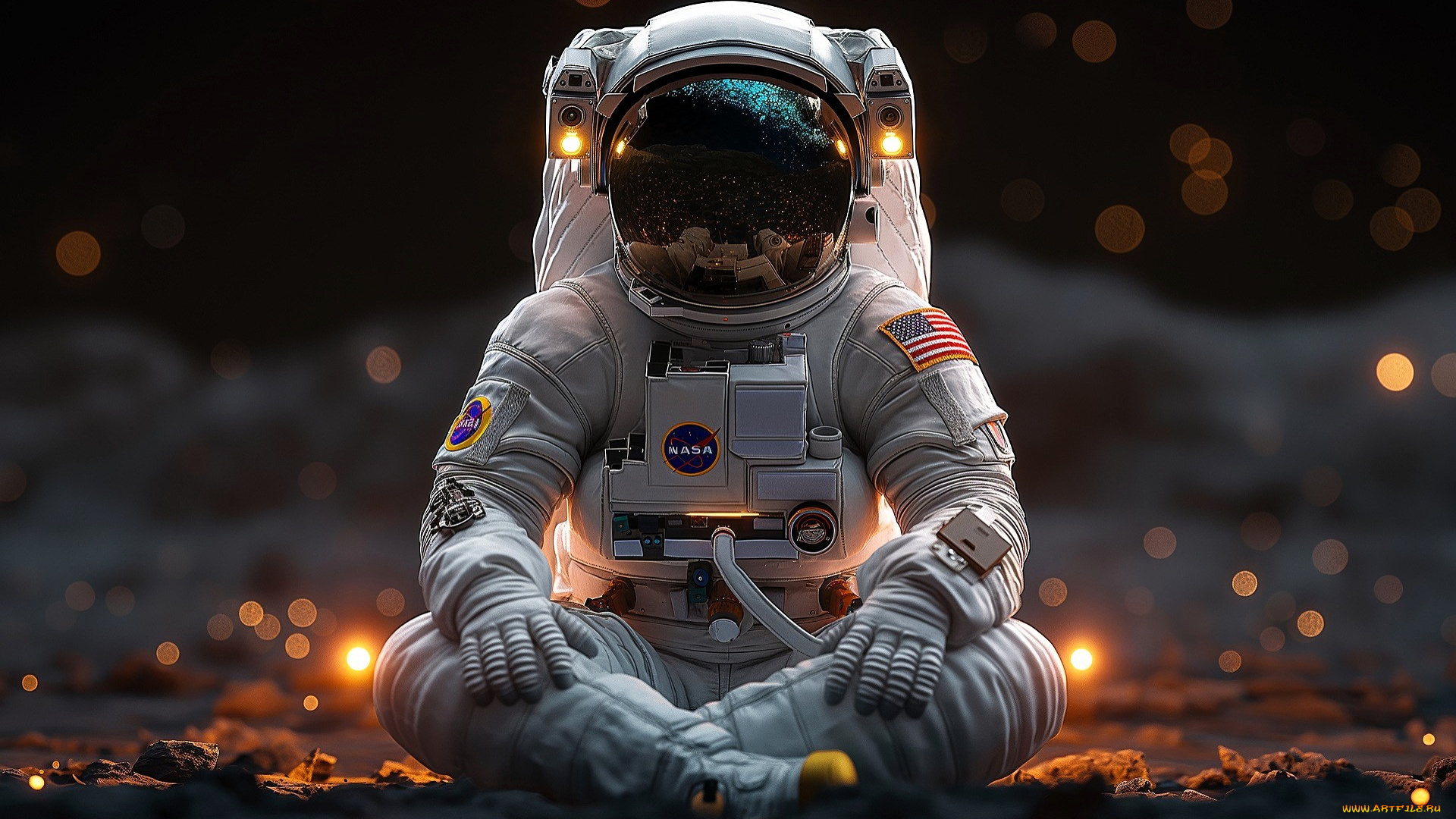 космос, астронавты, космонавты, астронавт, шлем, скафандр, планета, искры