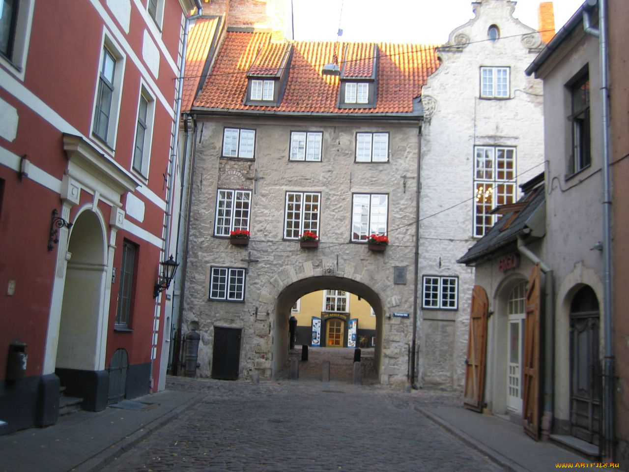 старая, рига, шведские, ворота, города, латвия