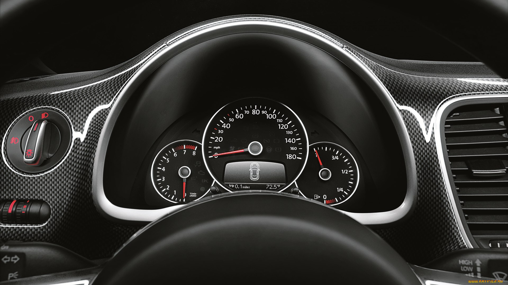 volkswagen, beetle, 2012, автомобили, спидометры, торпедо