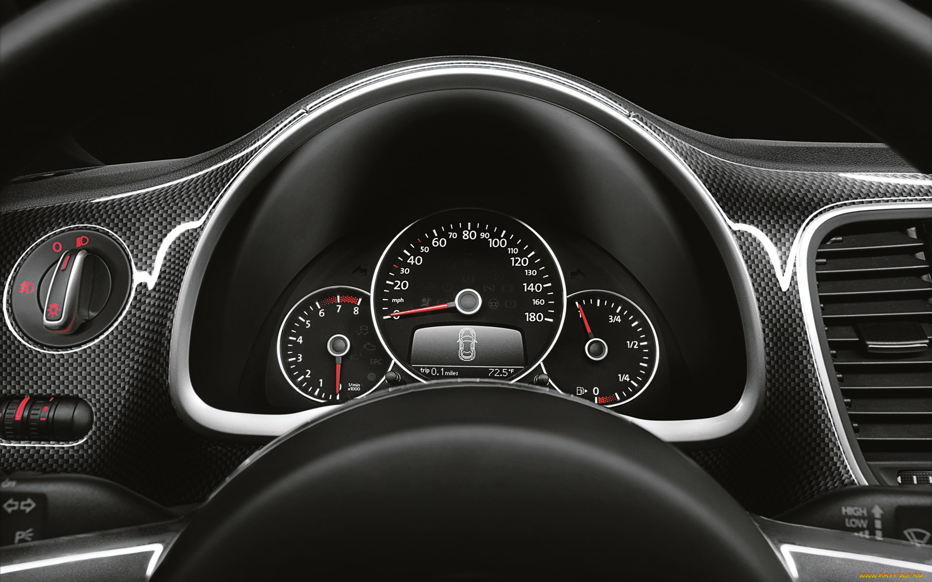 volkswagen, beetle, 2012, автомобили, спидометры, торпедо