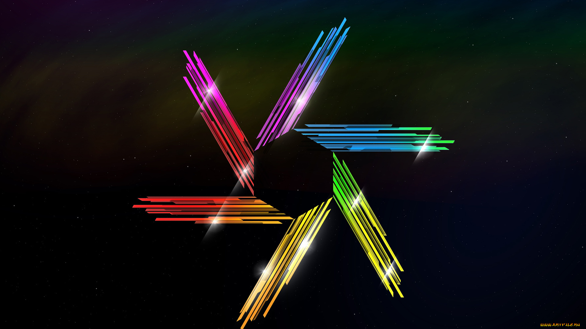 рисованные, абстракция, шестигранник, кристаллы