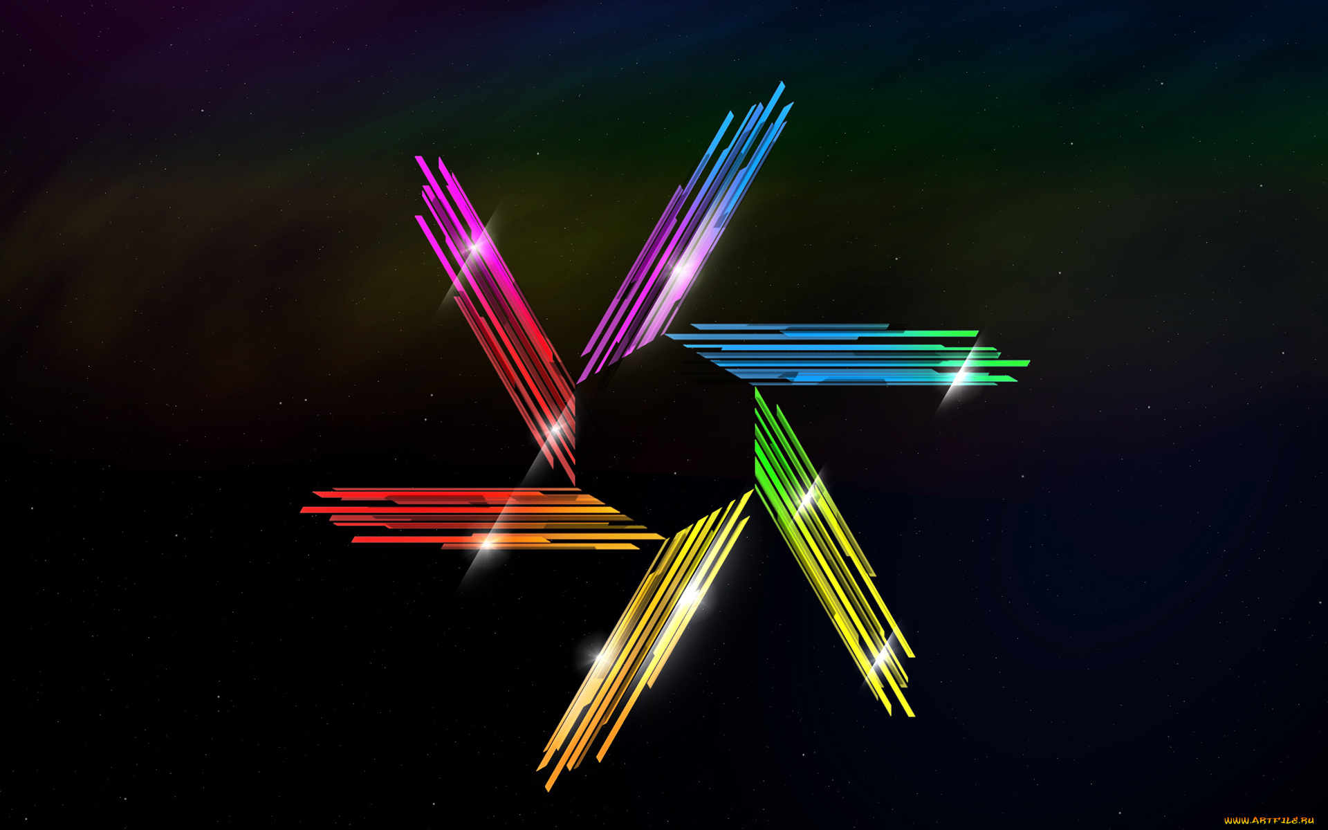 рисованные, абстракция, шестигранник, кристаллы