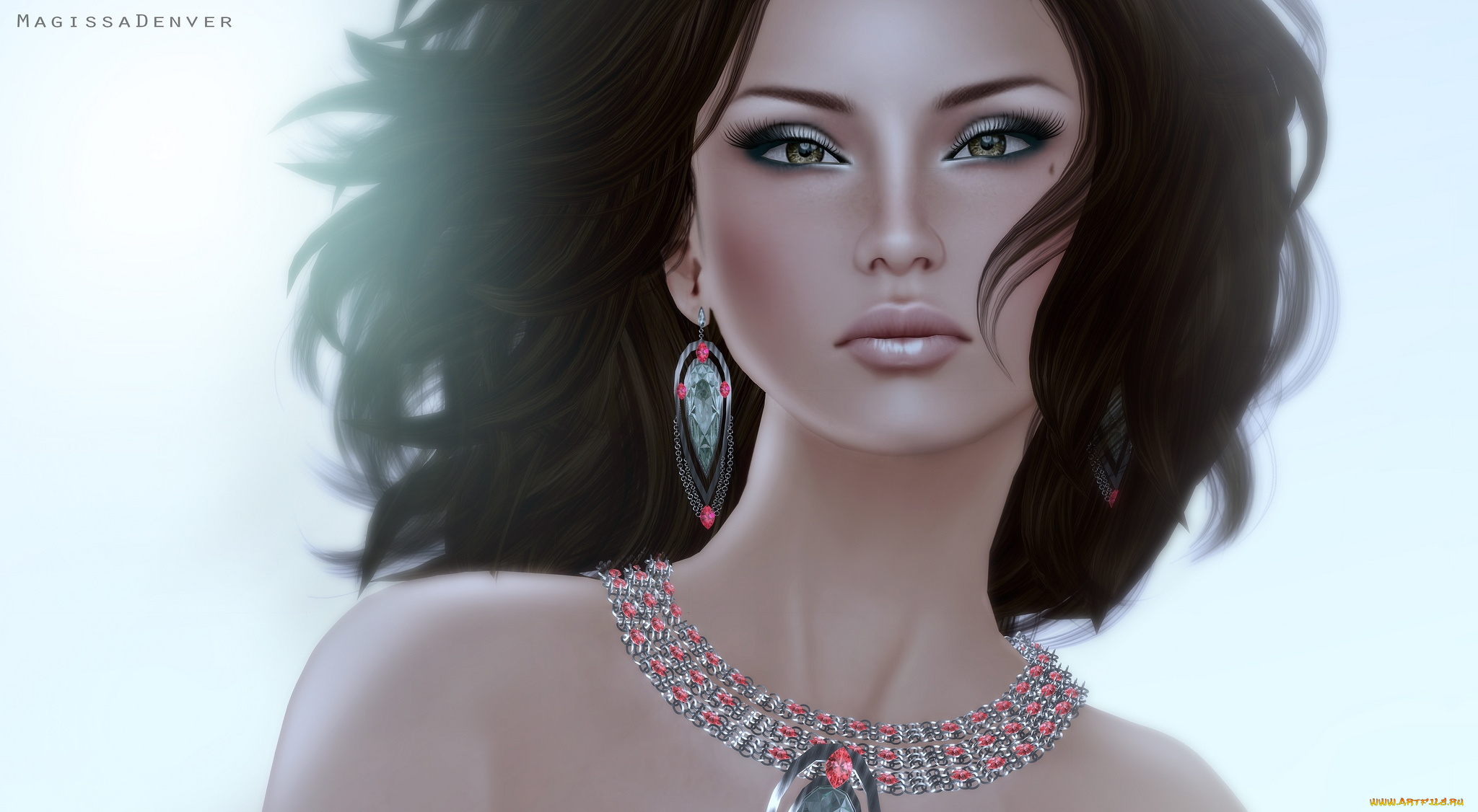 3д, графика, portraits, портрет, лицо, волосы