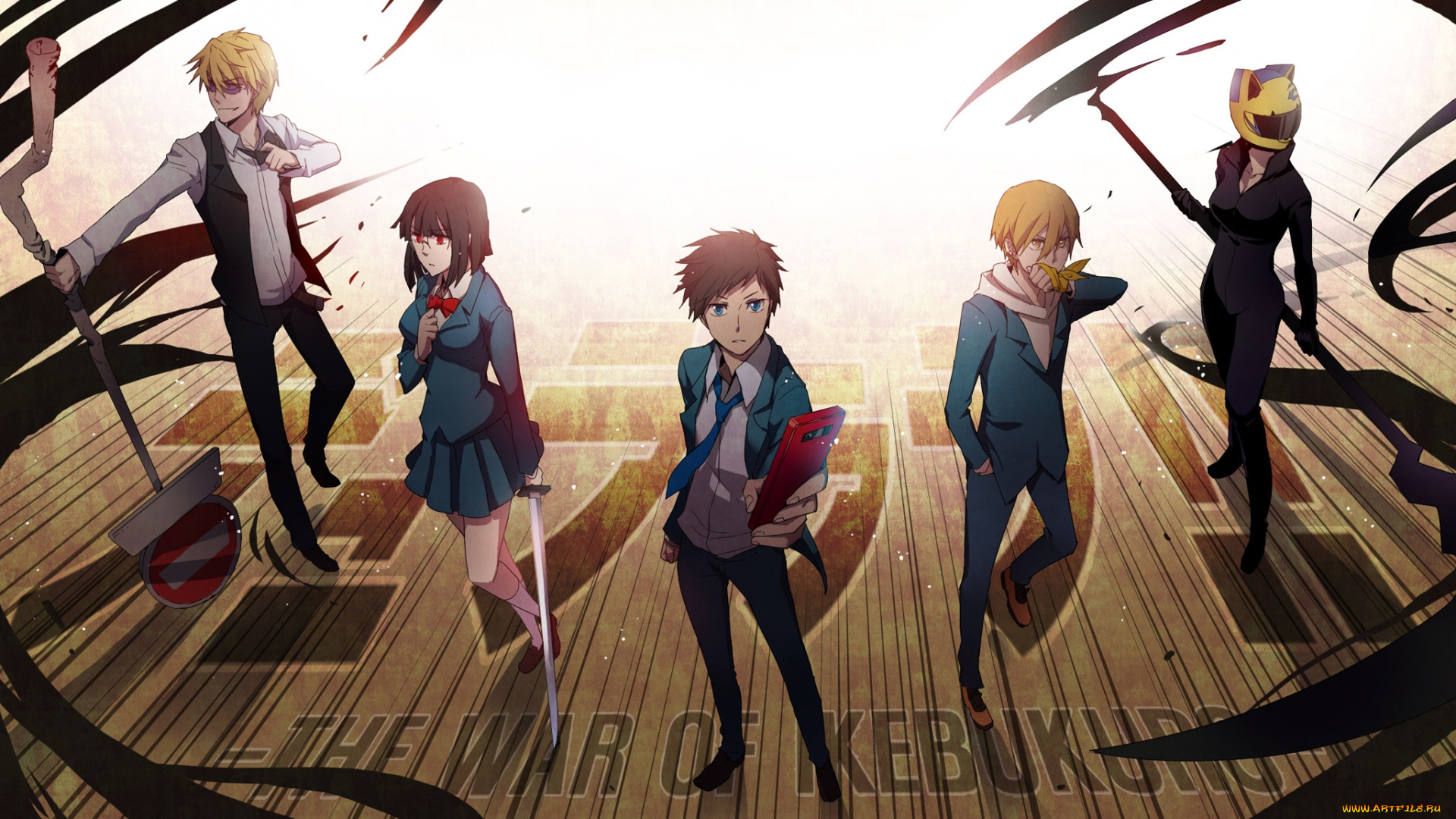 аниме, dyurarara, ryuugamine, mikado, kida, masaomi, heiwajima, shizuo, sonohara, anri, celty, sturluson, девушки, мужчины, дюрарара, арт, персонажи