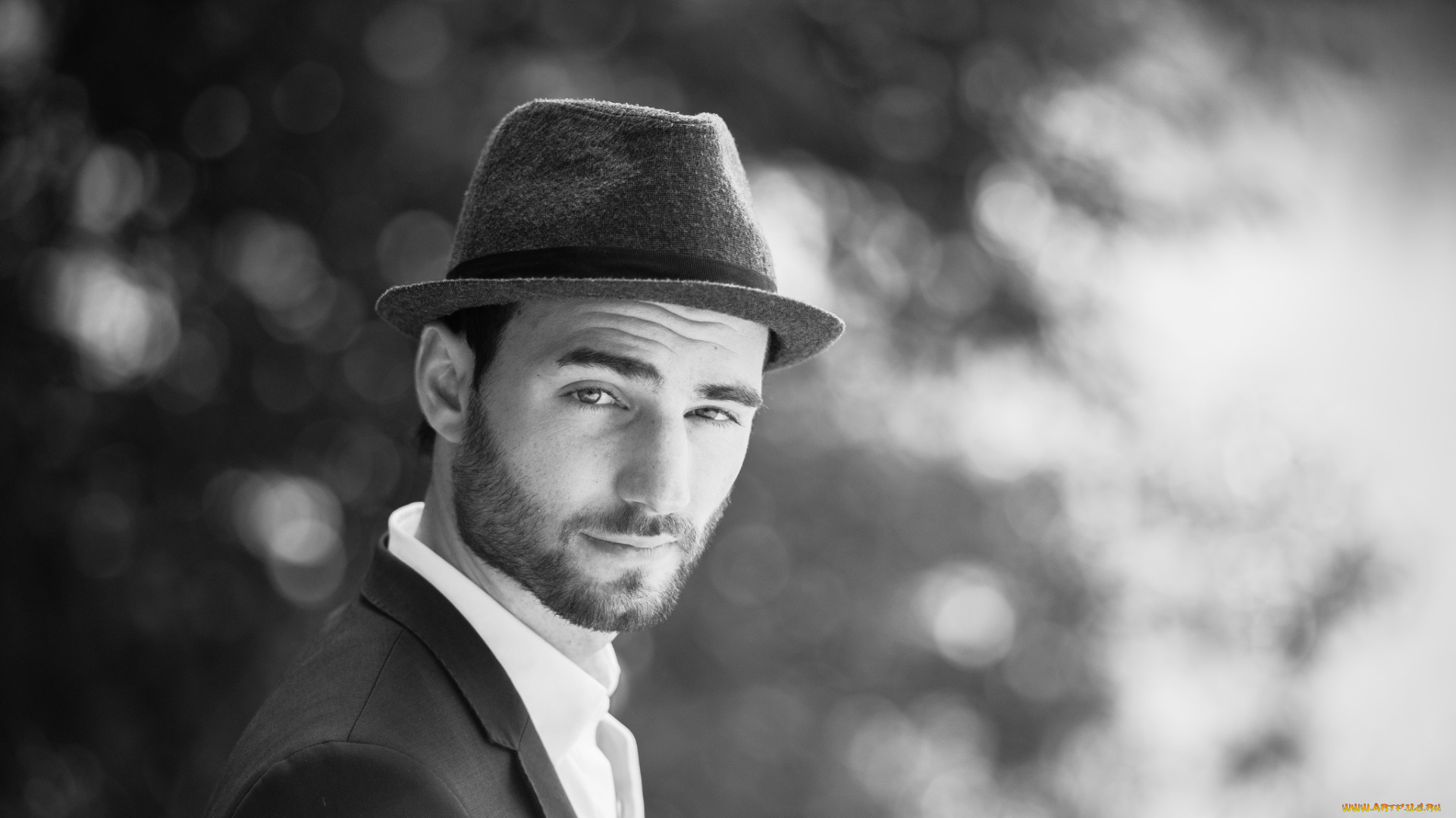 мужчины, -, unsort, парень, улыбка, взгляд, шляпа