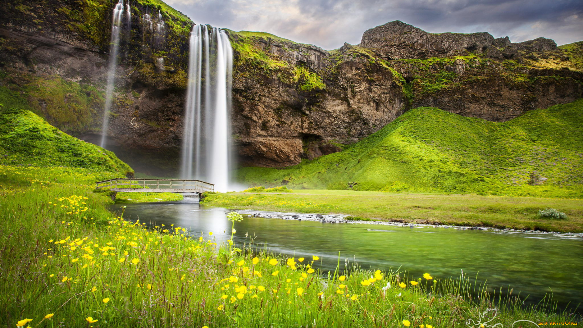 природа, водопады, пейзаж, лето, река