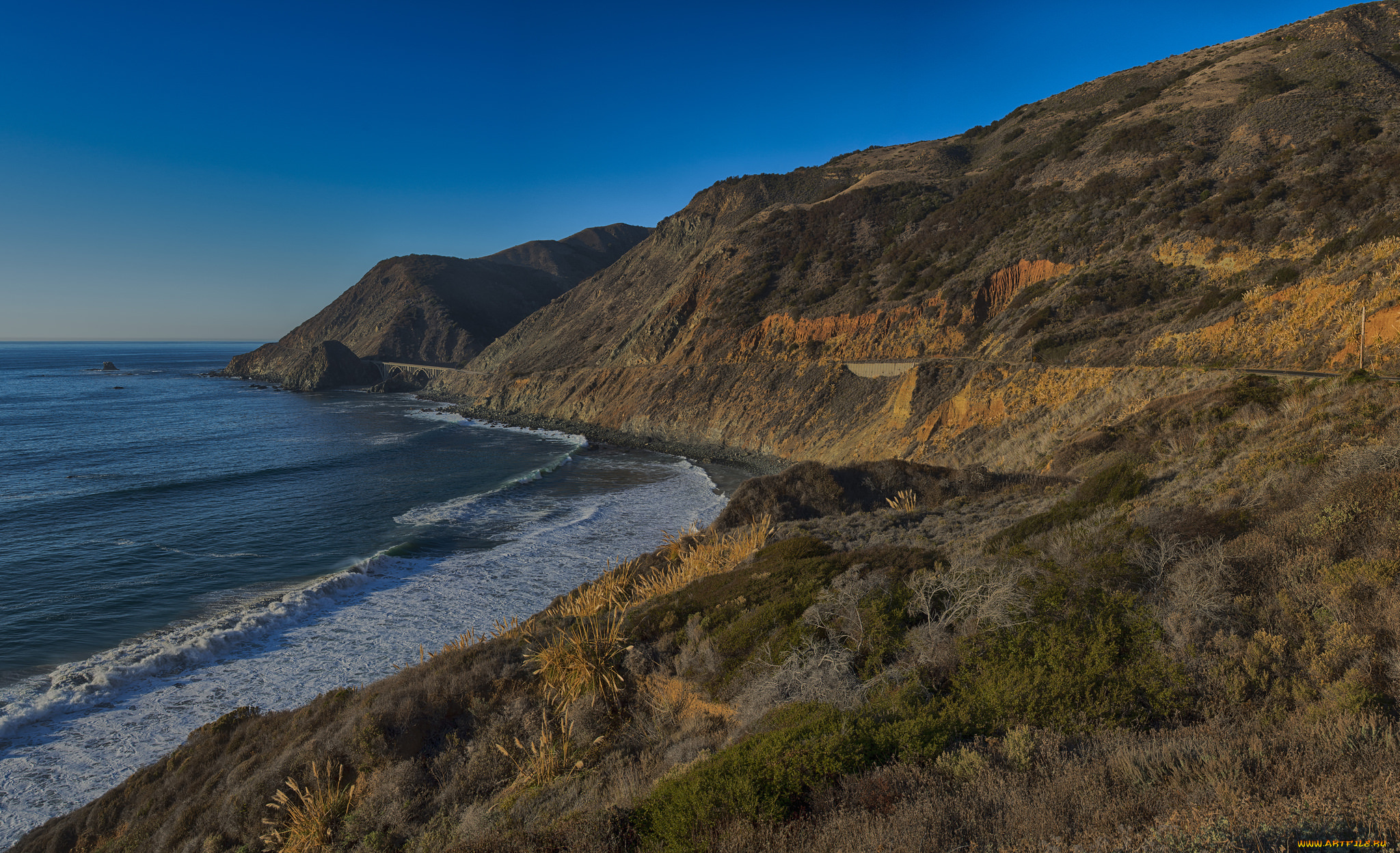 природа, побережье, пляж, море, утро