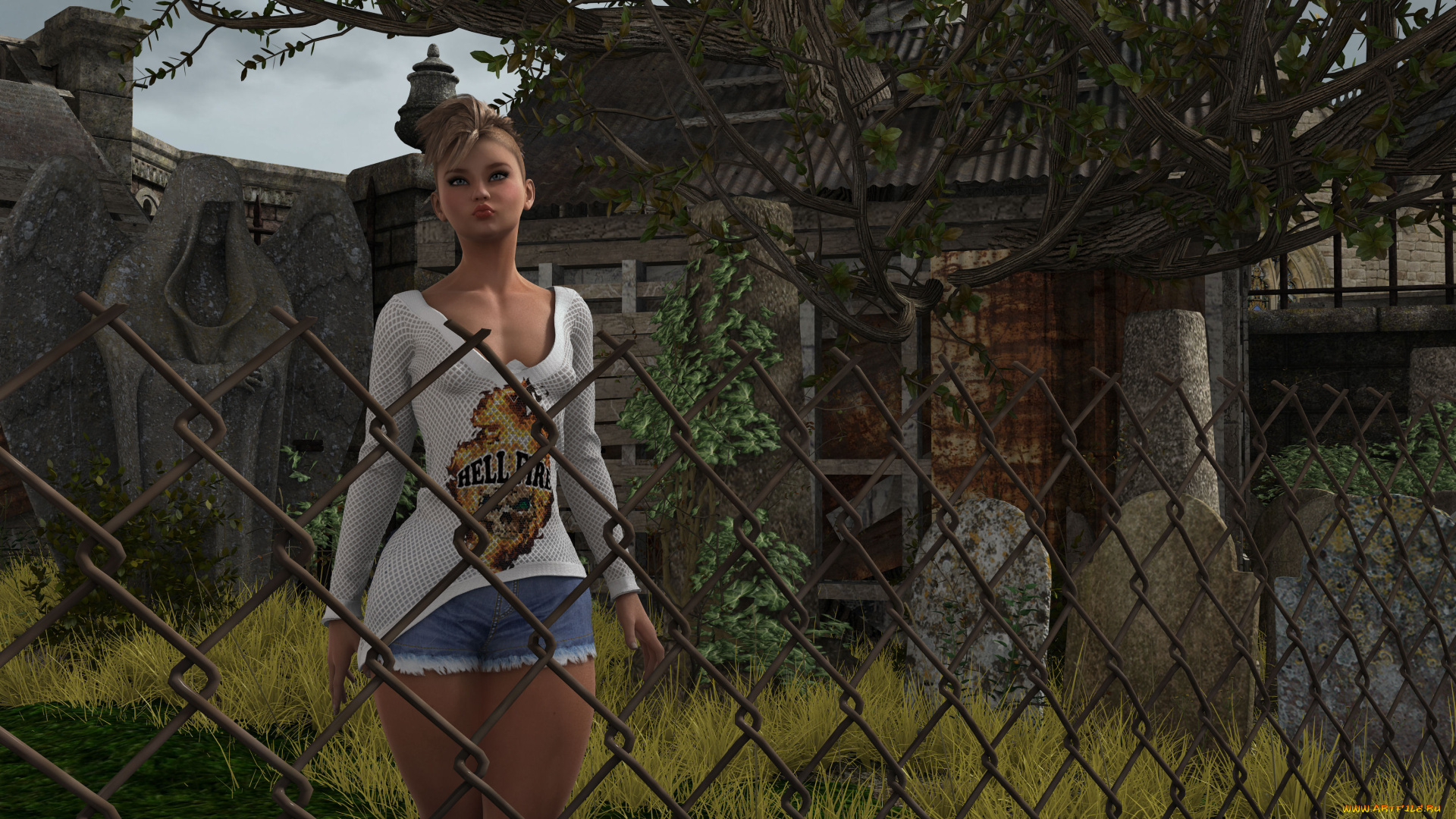 3д, графика, люди, , people, девушка, взгляд, фон