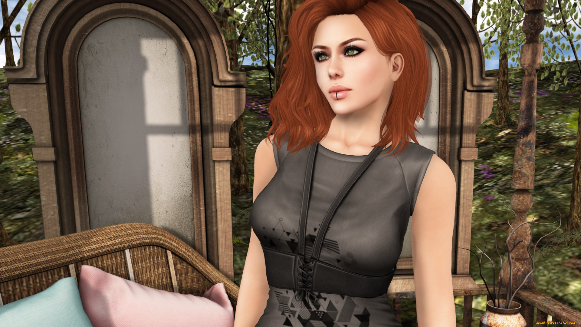 3д, графика, люди, , people, фон, взгляд, девушка