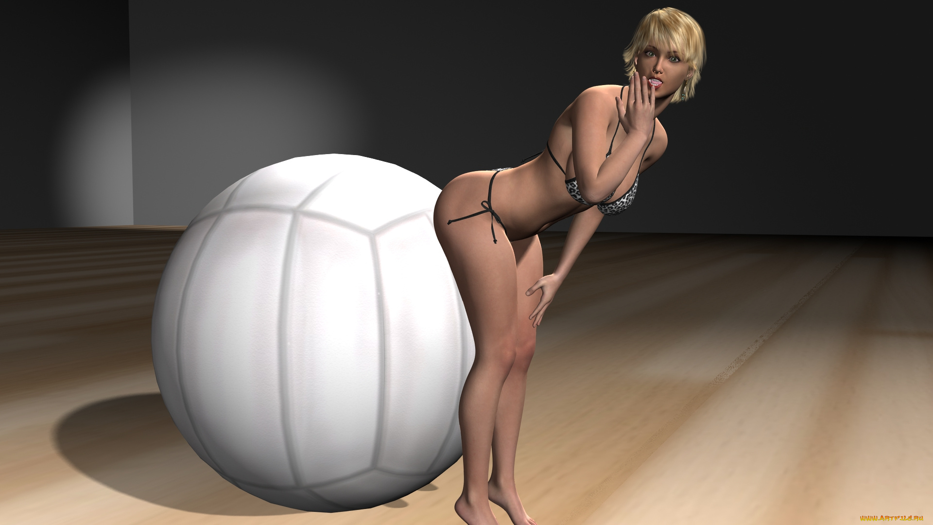 3д, графика, люди, , people, мяч, фон, взгляд, девушка, бикини