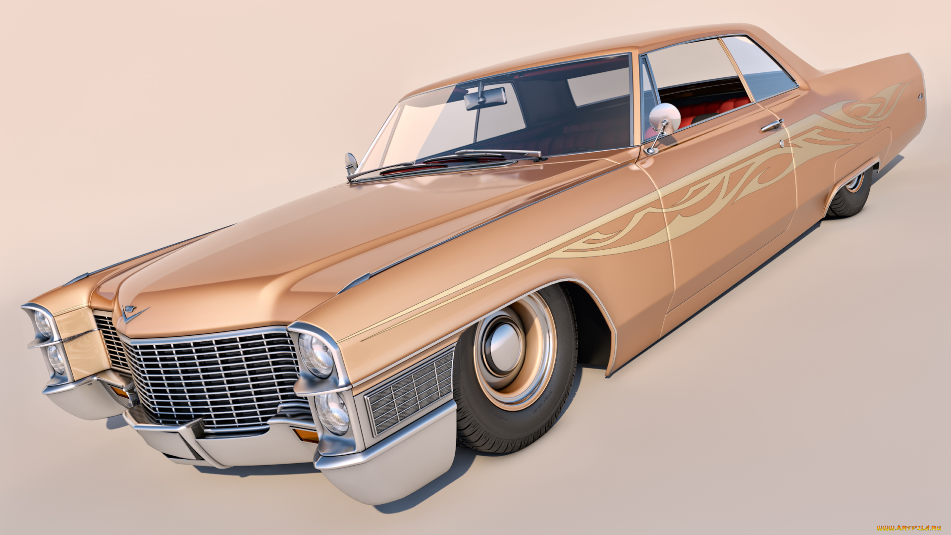 автомобили, 3д, coupe, deville, cadillac, 1965г