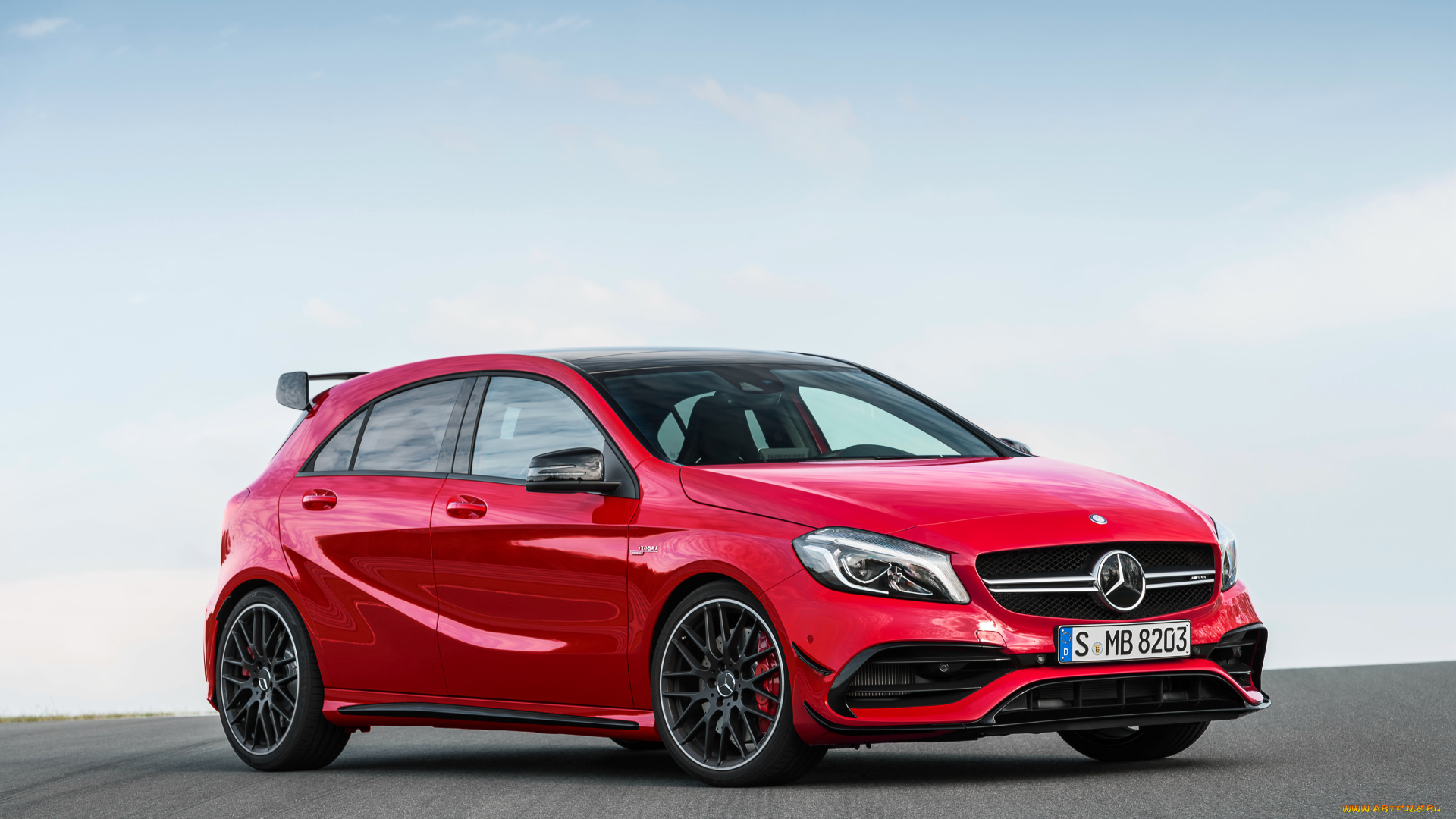 автомобили, mercedes-benz, красный, 2015г, a, 45, 4matic, w176, mercedes-amg