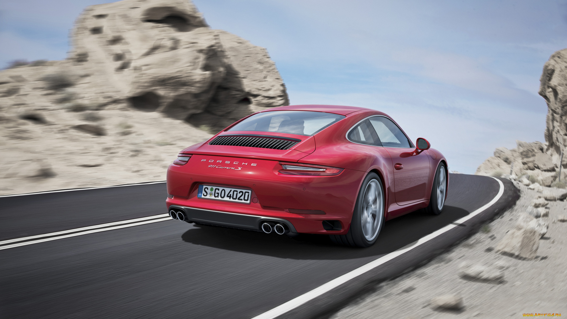 автомобили, porsche, 911, carrera, s, coupe, 991, 2015г, красный