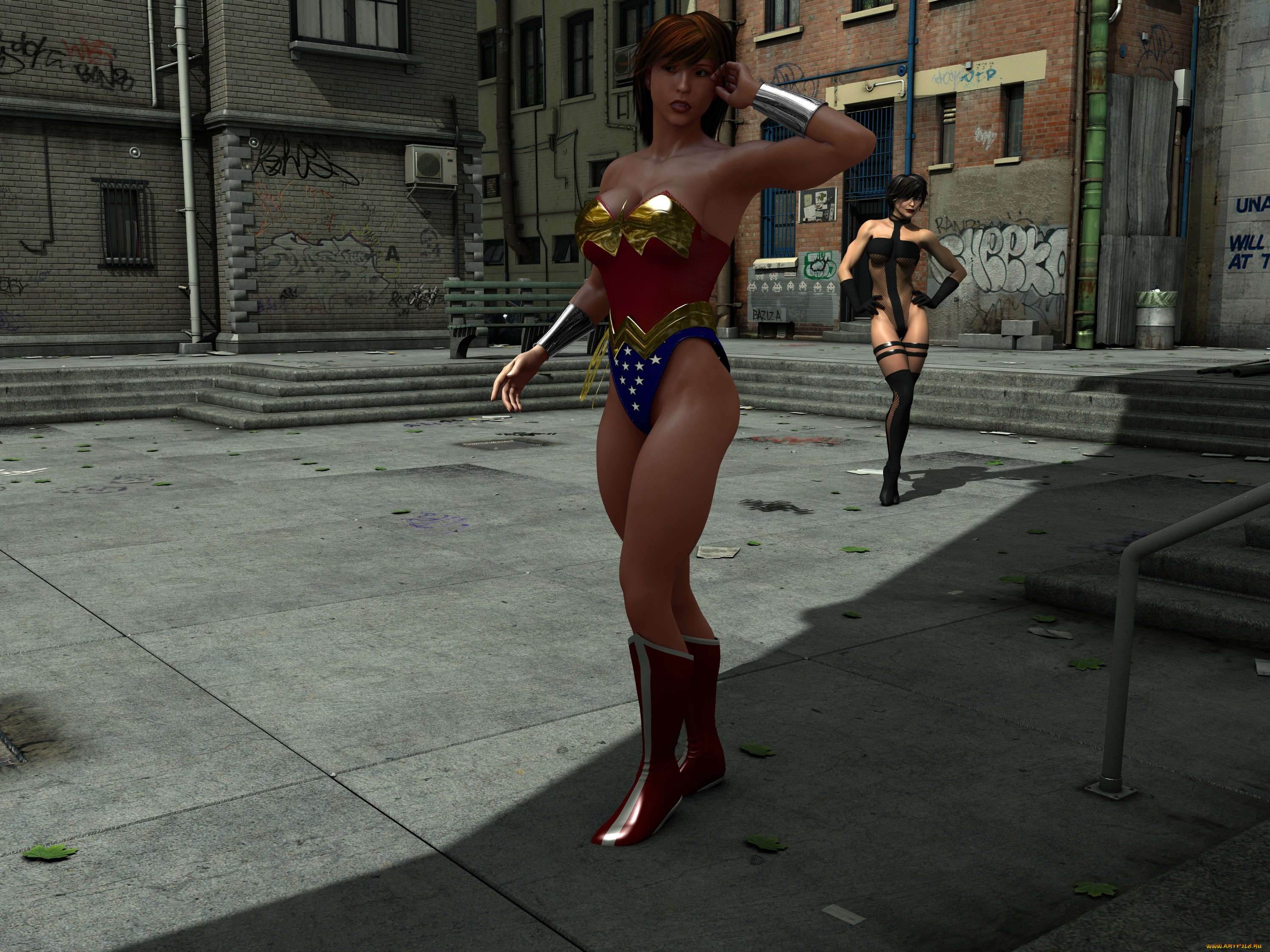 3д, графика, люди, , people, супермен, фон, взгляд, девушка