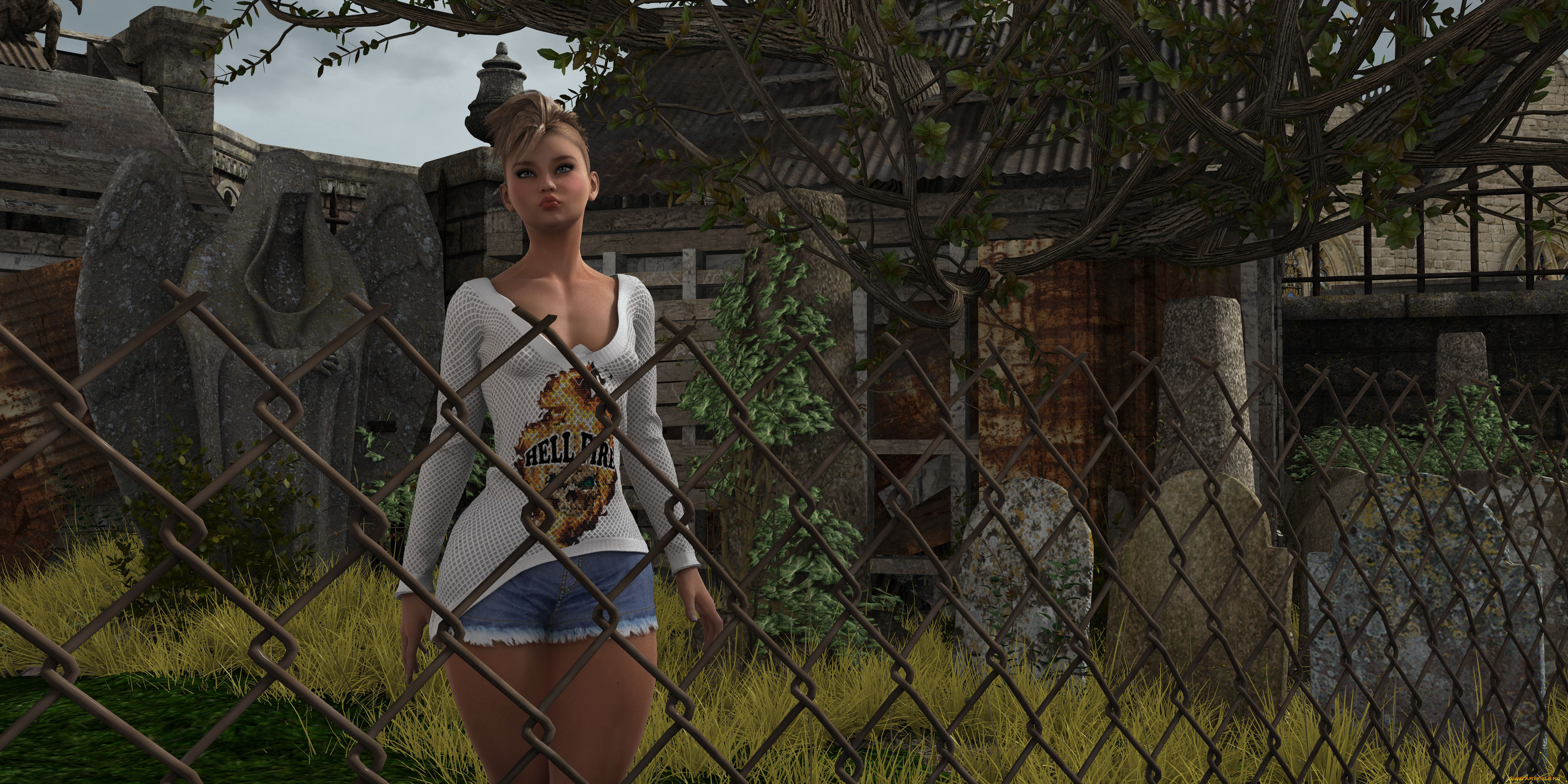 3д, графика, люди, , people, девушка, взгляд, фон