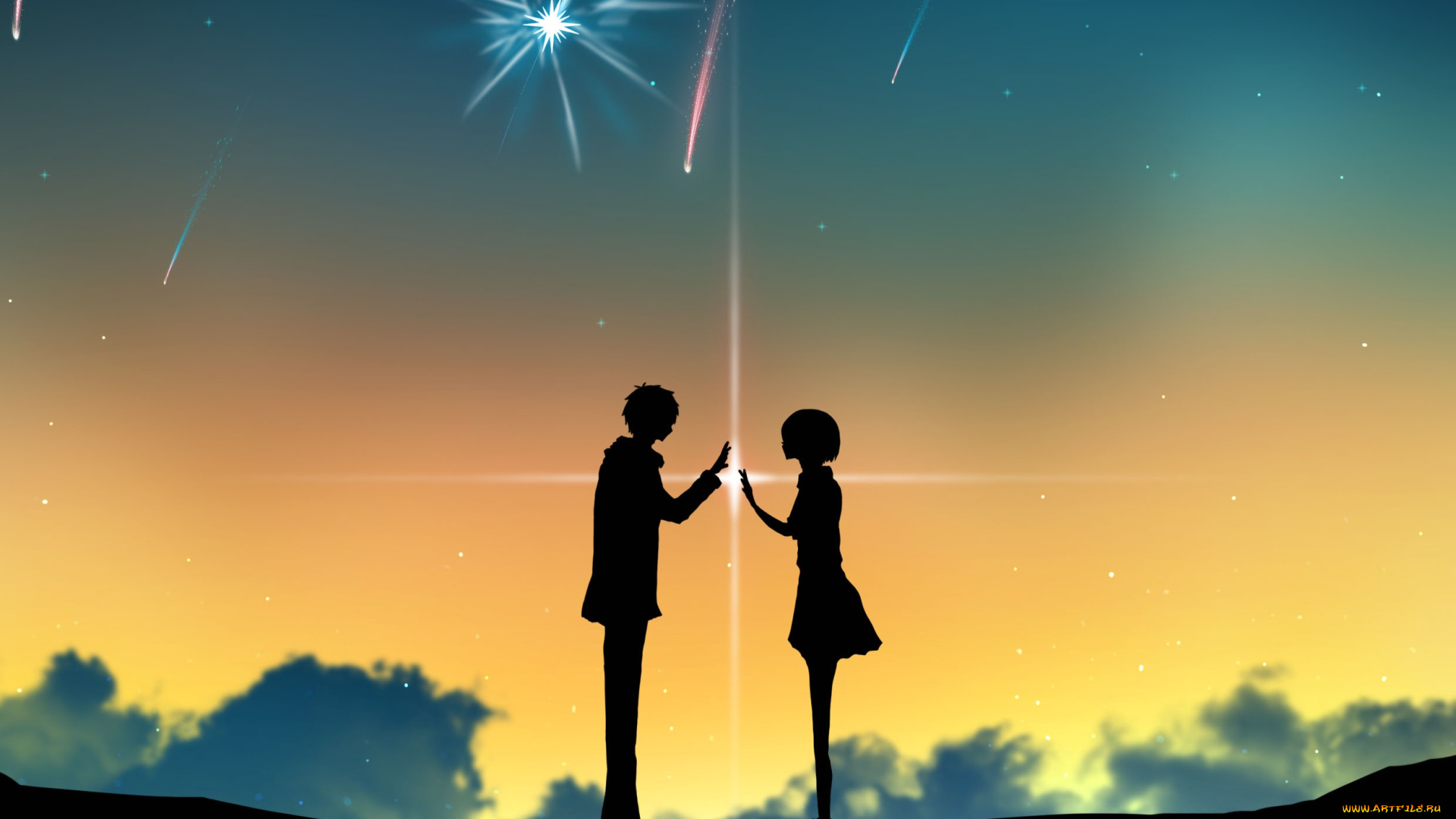 аниме, kimi, no, na, wa, двое