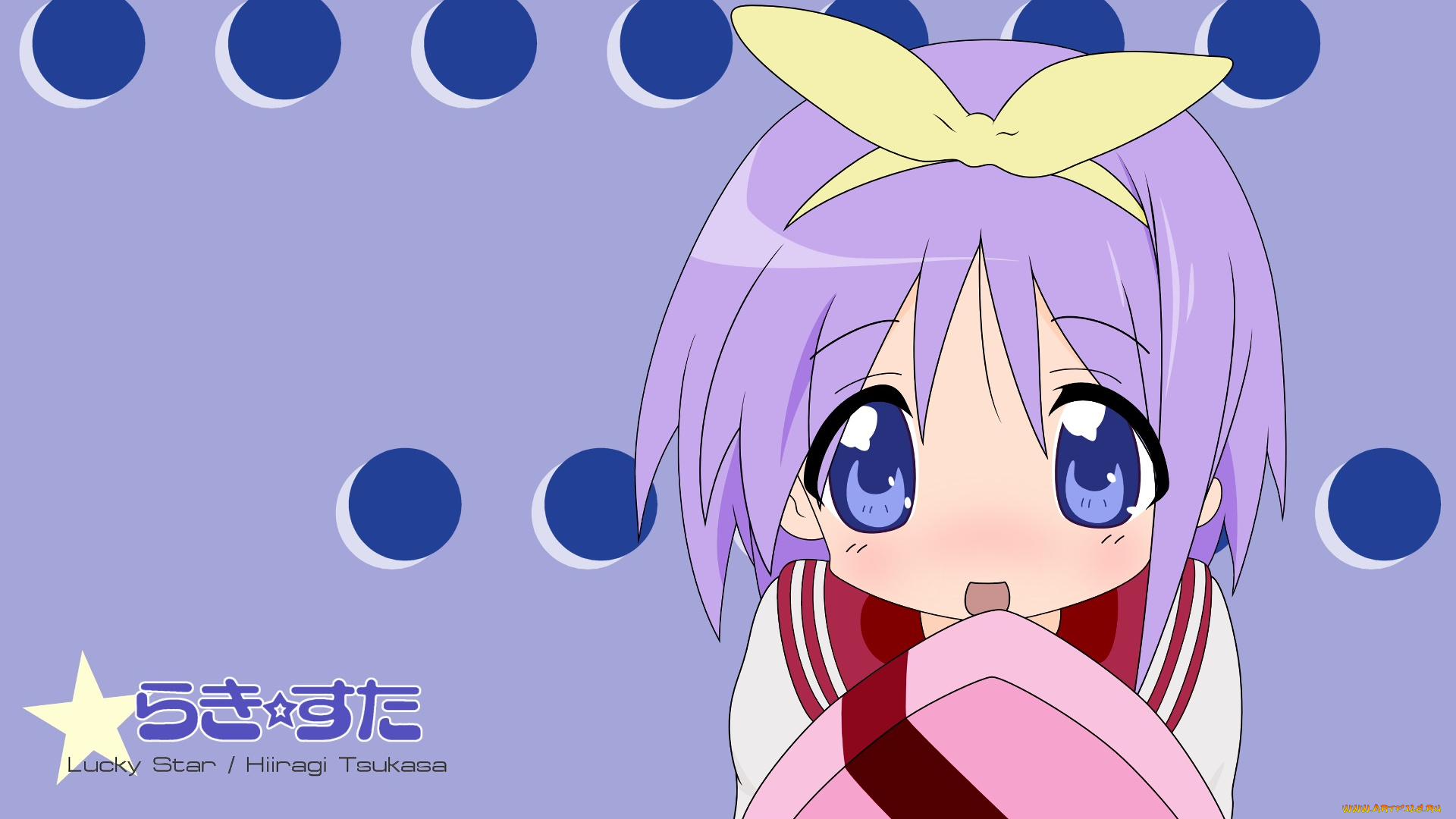 аниме, lucky, star, фон, взгляд, девушка