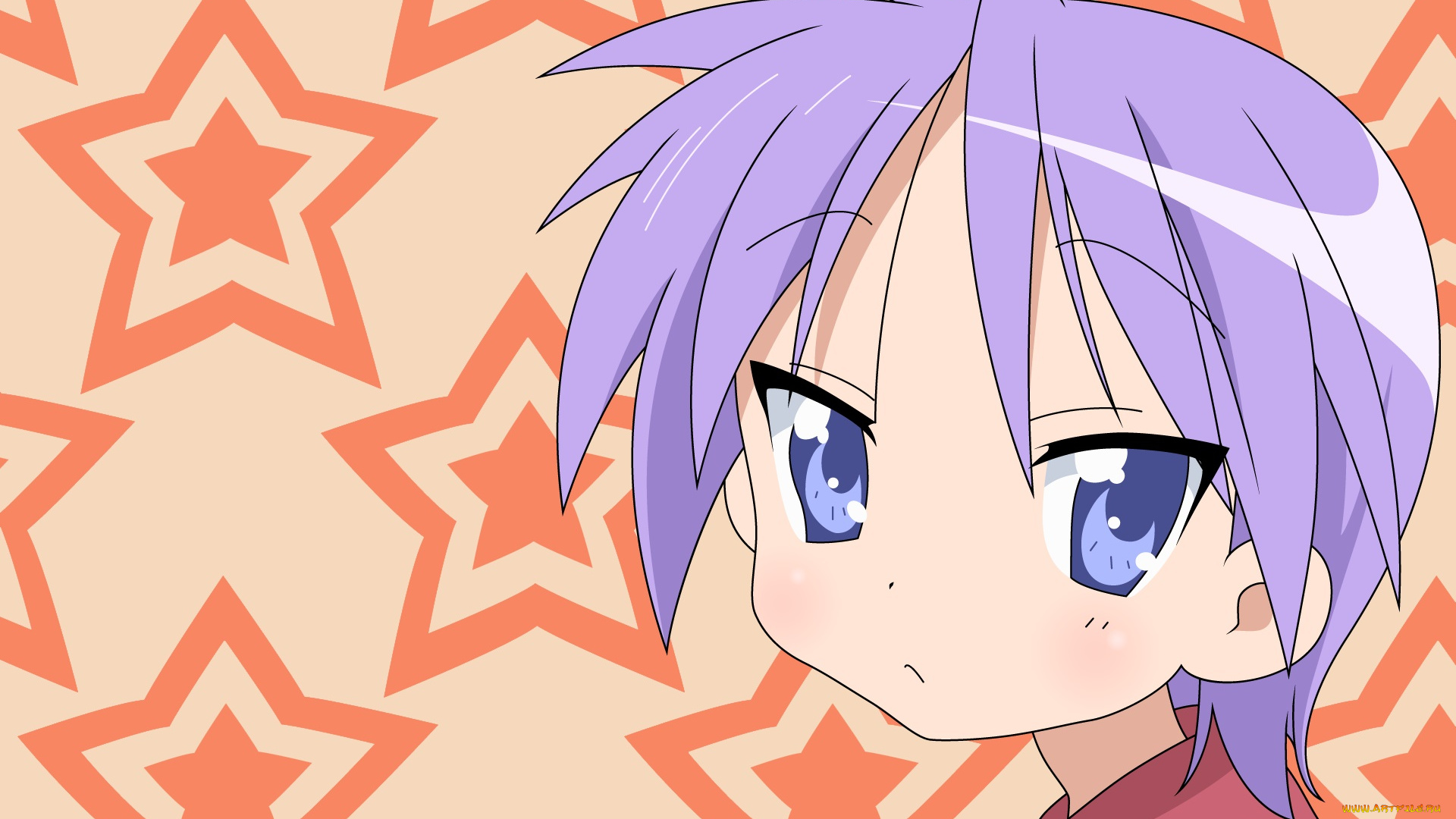 аниме, lucky, star, фон, взгляд, девушка