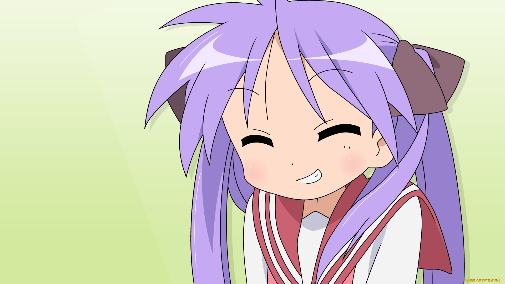 аниме, lucky, star, фон, взгляд, девушка