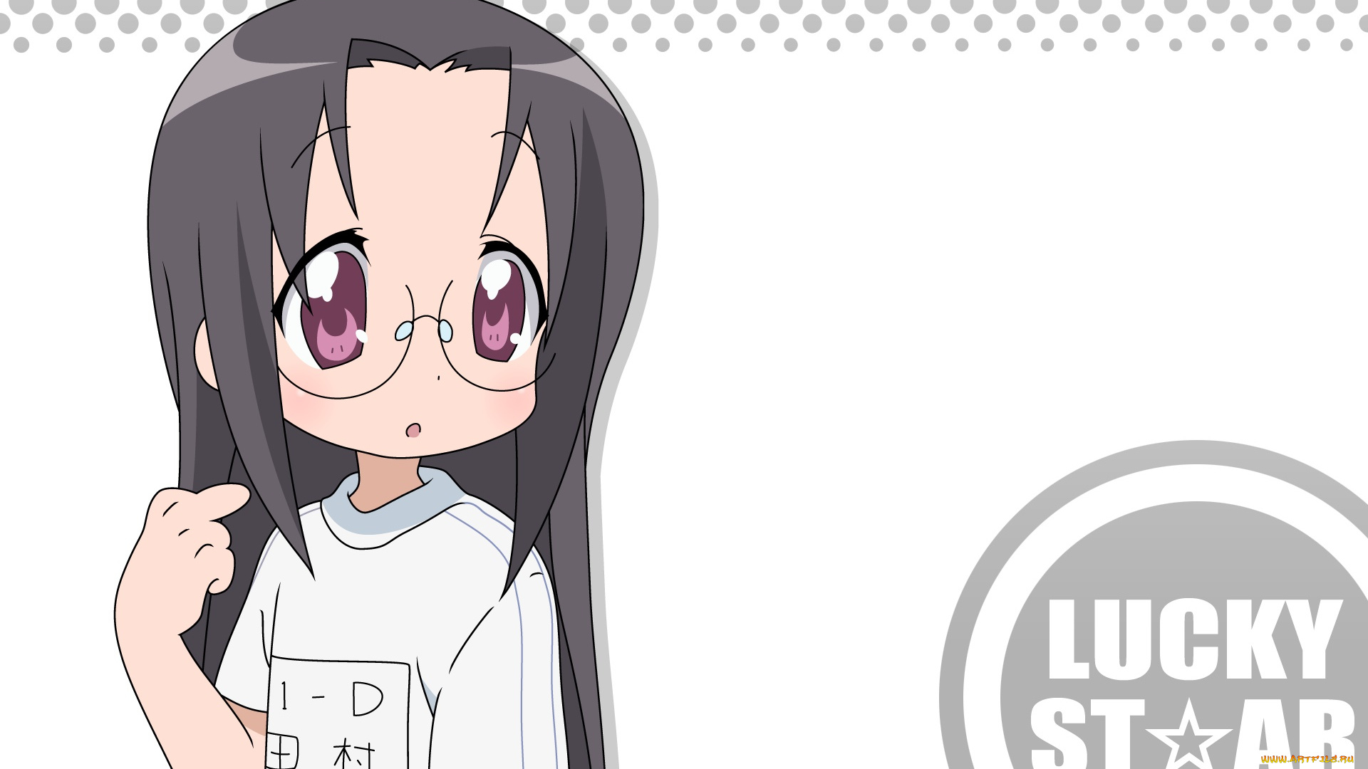 аниме, lucky, star, фон, взгляд, девушка