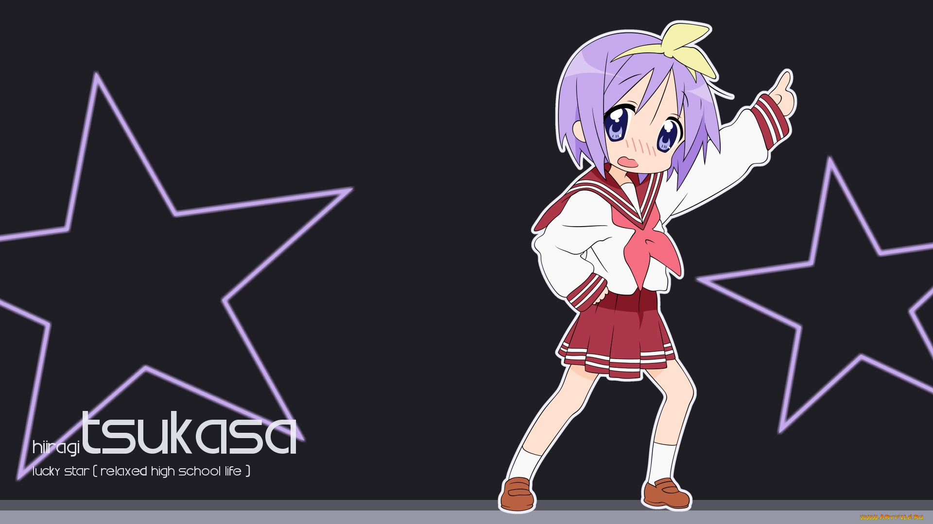 аниме, lucky, star, фон, взгляд, девушка