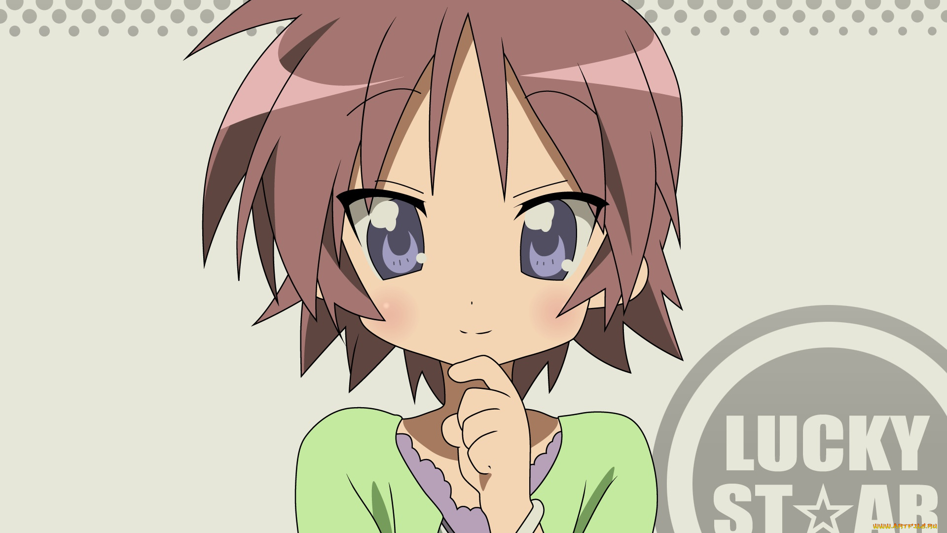 аниме, lucky, star, фон, взгляд, девушка