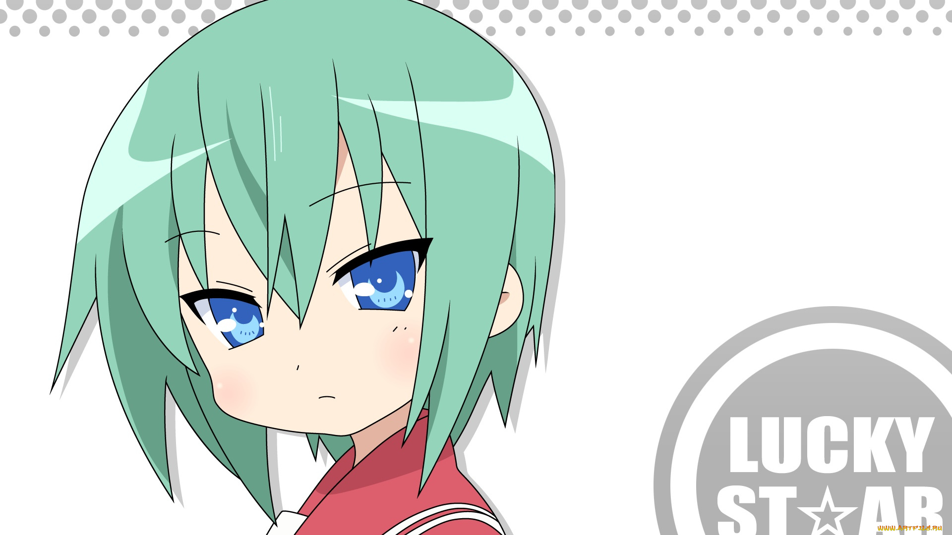 аниме, lucky, star, фон, взгляд, девушка