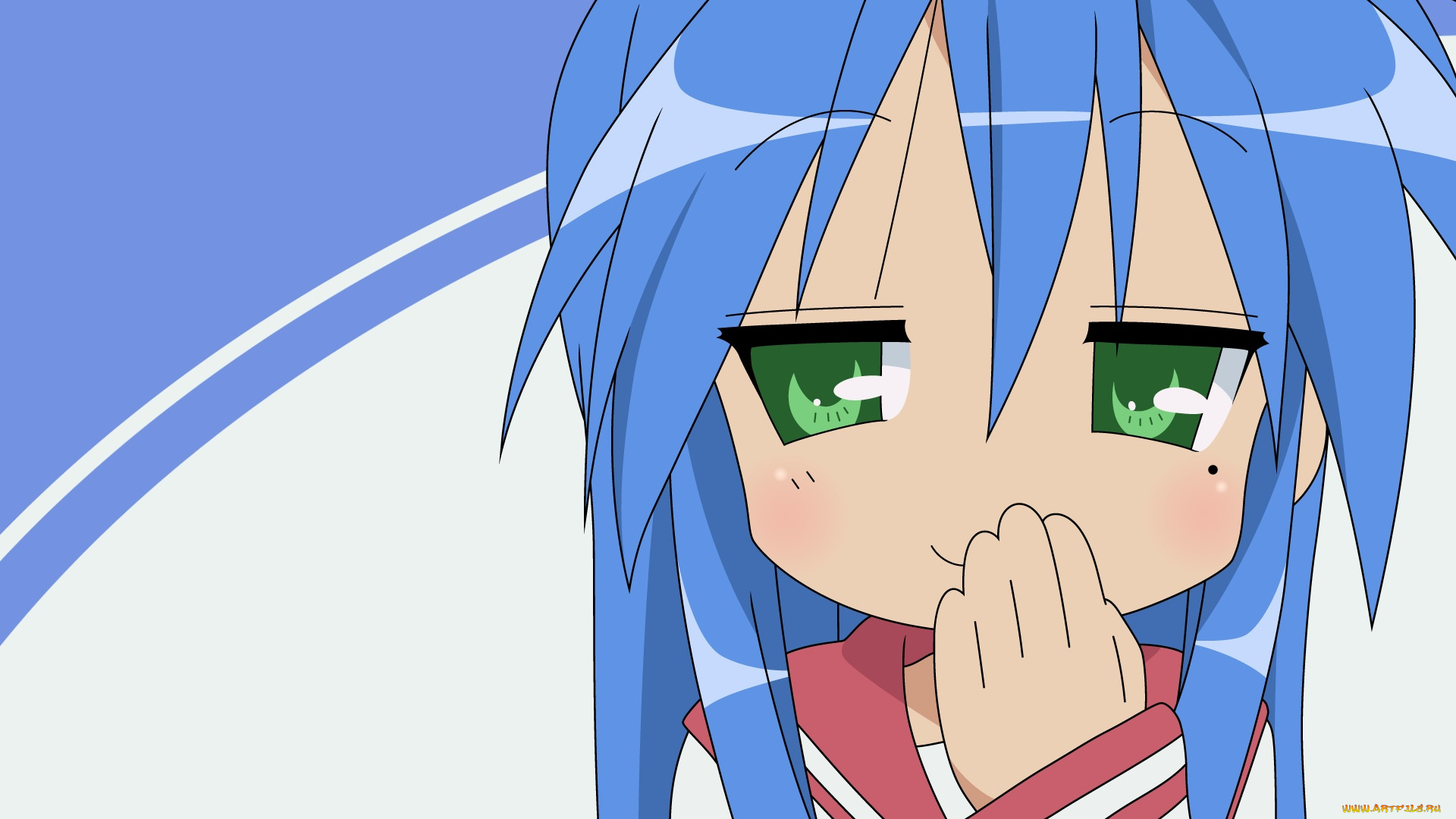 аниме, lucky, star, фон, взгляд, девушка