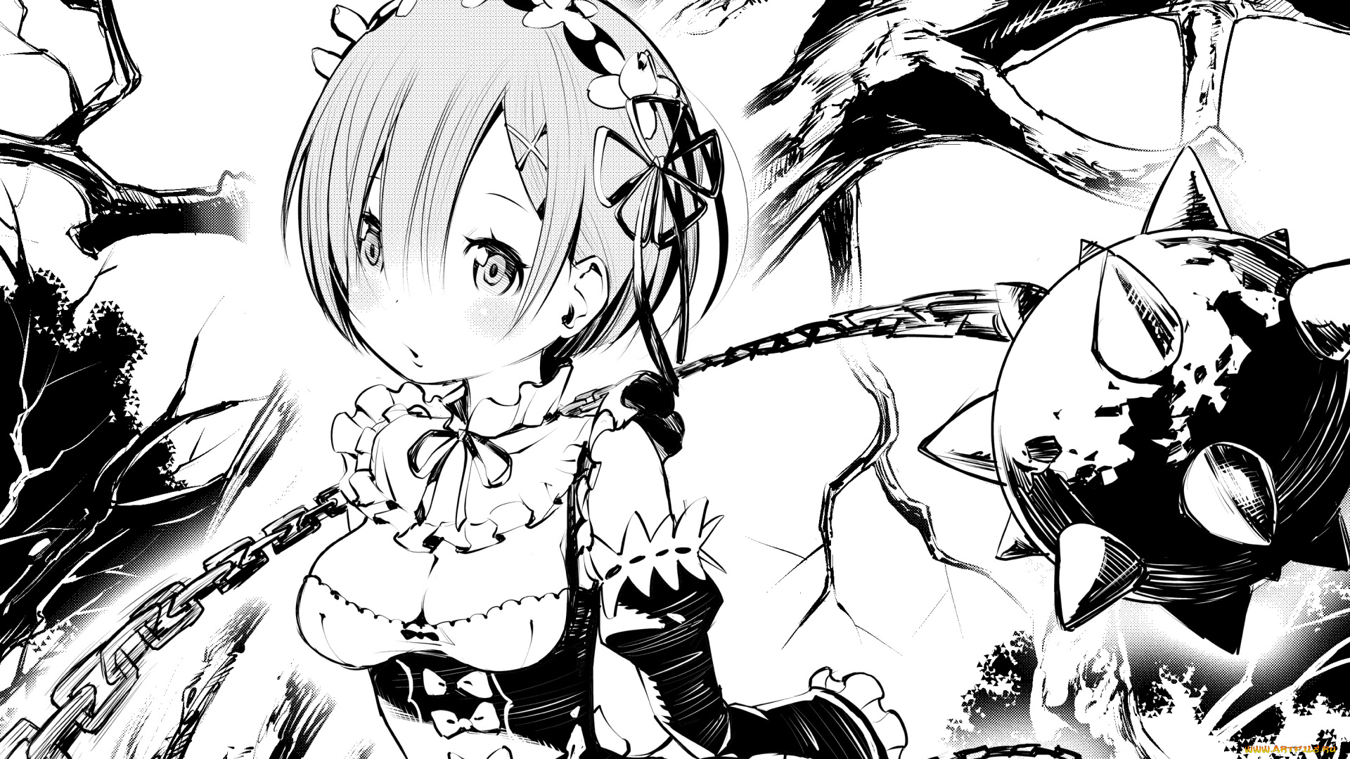 аниме, re, , zero, kara, hajimeru, isekai, seikatsu, рем