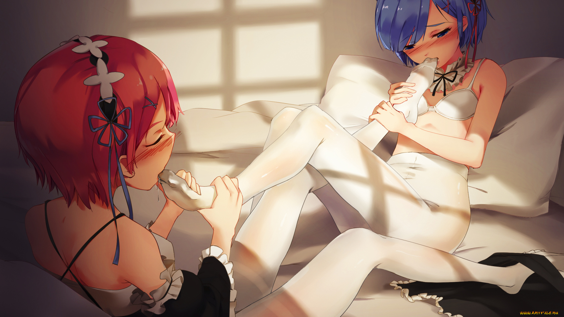 аниме, re, , zero, kara, hajimeru, isekai, seikatsu, девушки, рам, рем