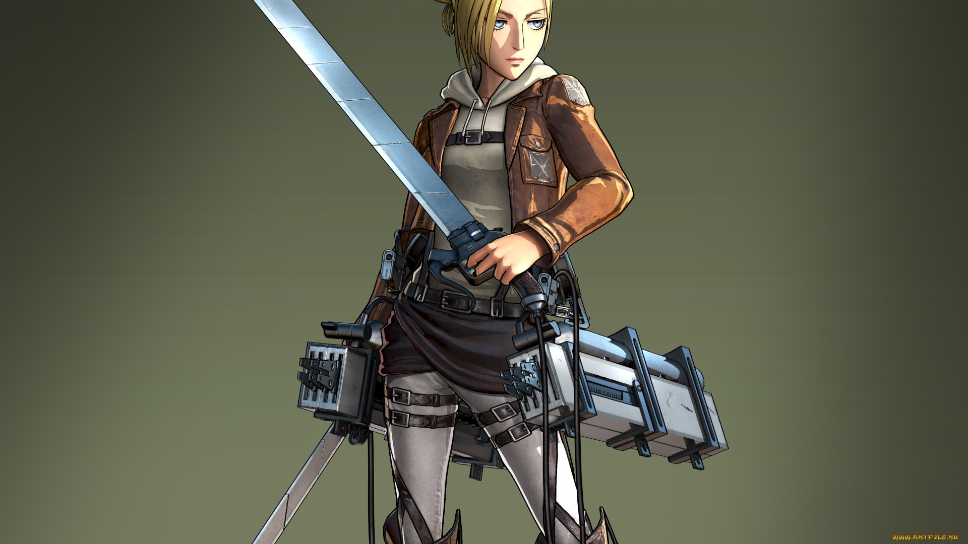 аниме, shingeki, no, kyojin, девушка