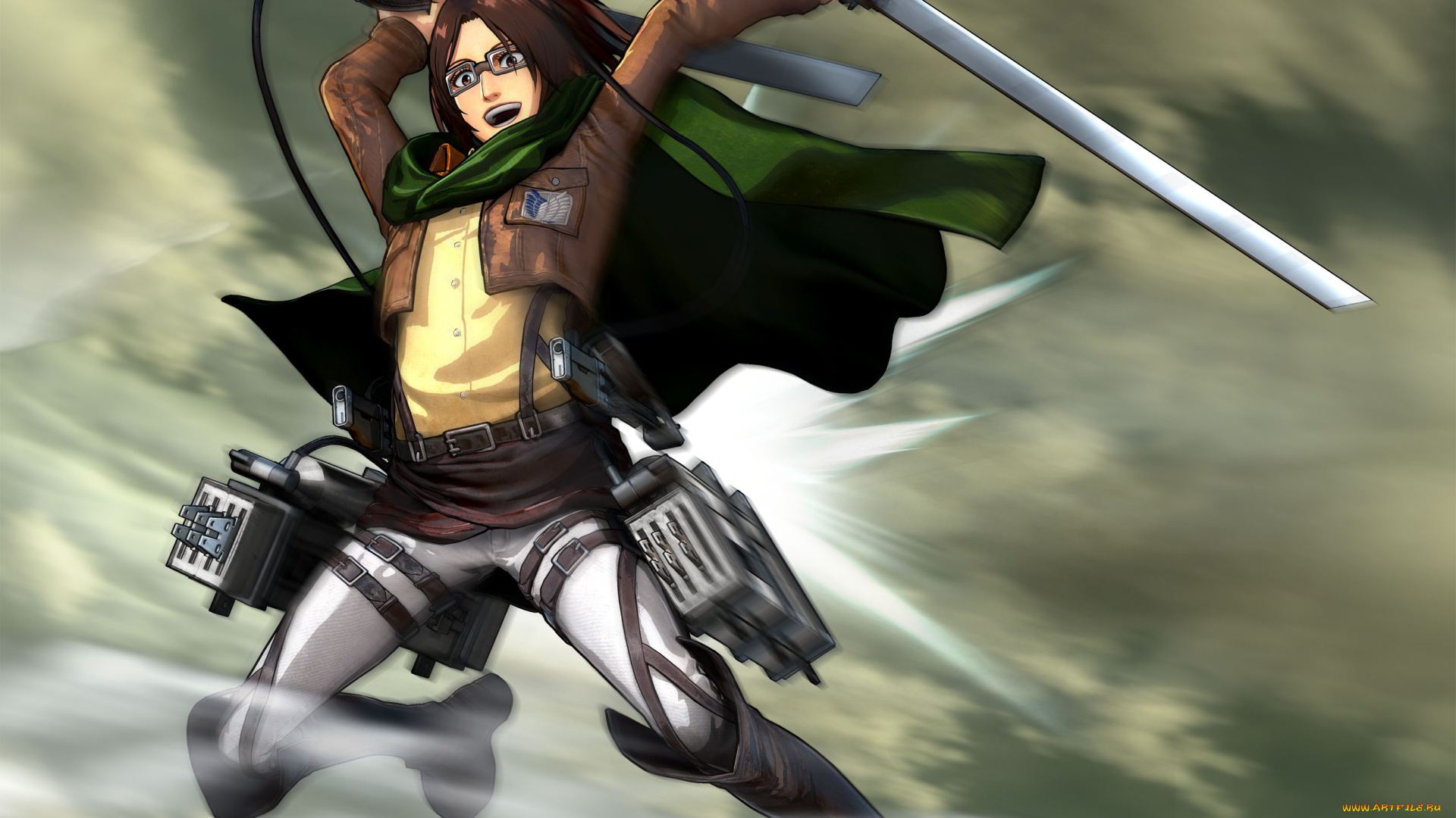 аниме, shingeki, no, kyojin, девушка