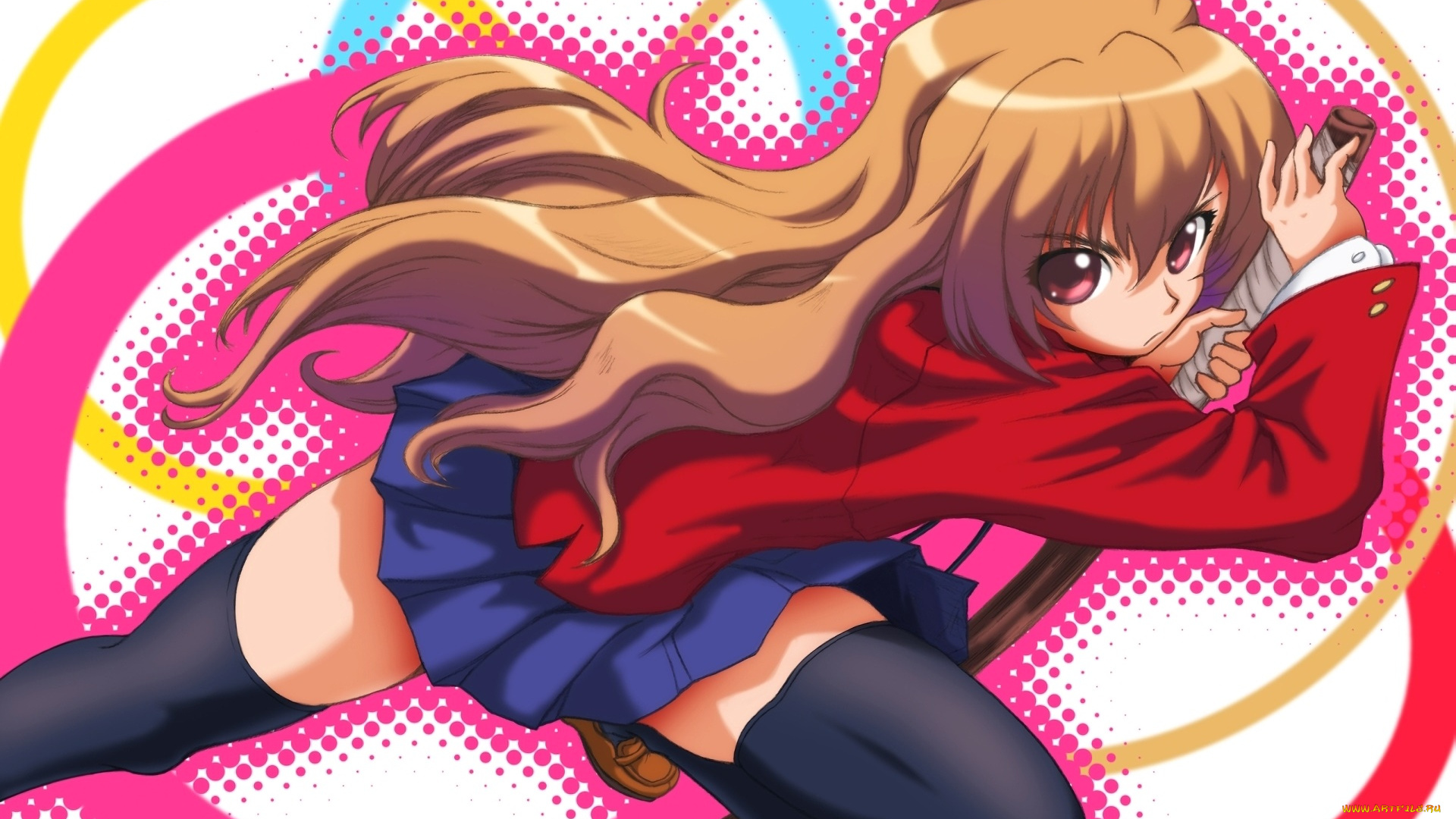 аниме, toradora, фон, взгляд, девушка