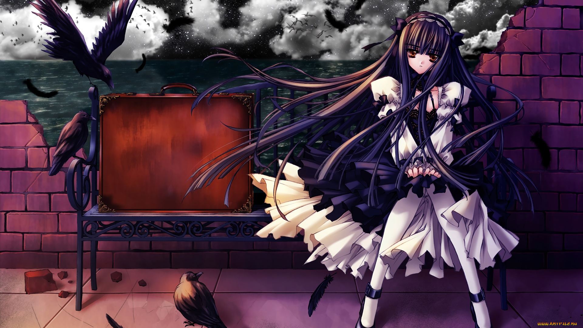 carnelian, аниме, фон, взгляд, девушка