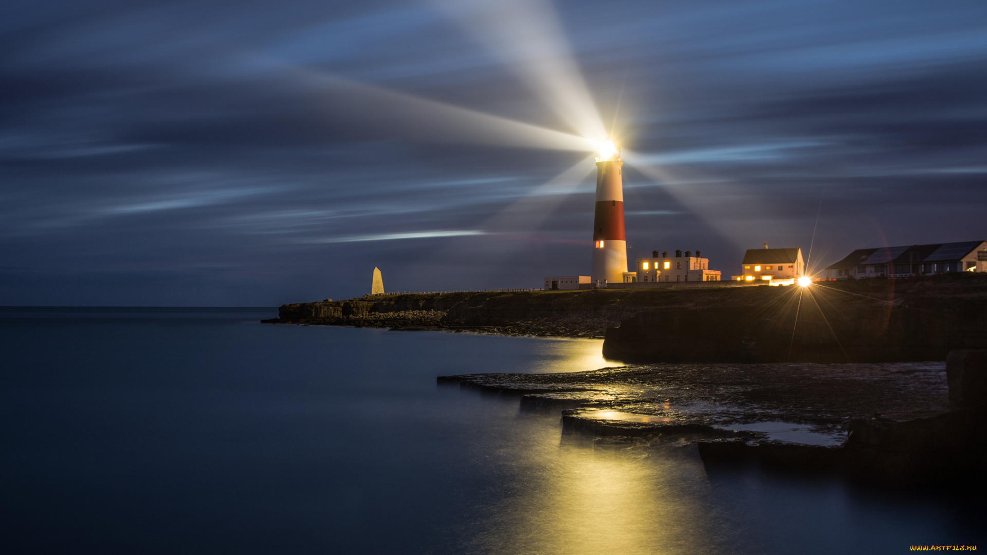 природа, маяки, ночь, маяк, море