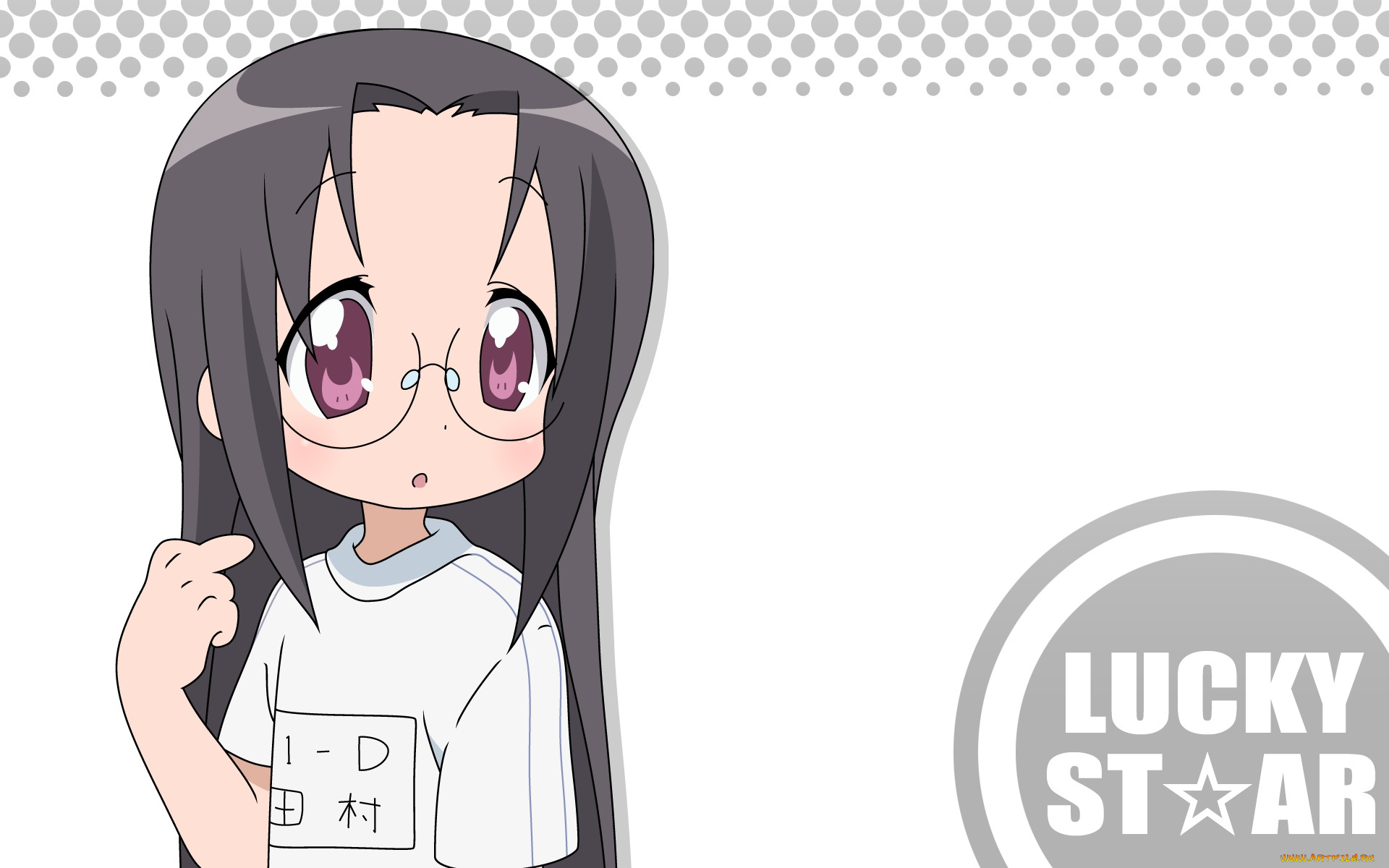 аниме, lucky, star, фон, взгляд, девушка