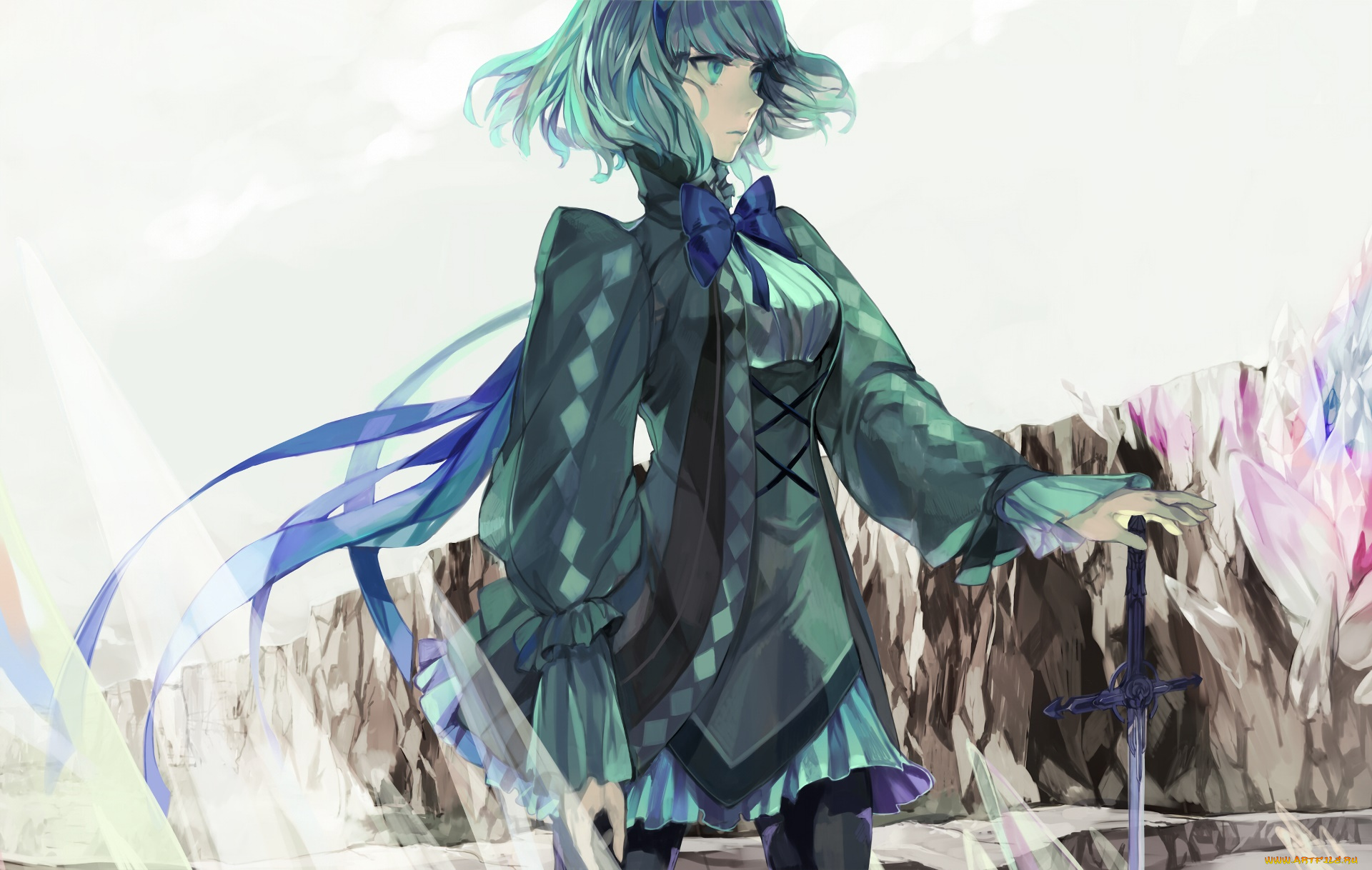 аниме, оружие, , техника, , технологии, фон, взгляд, девушка