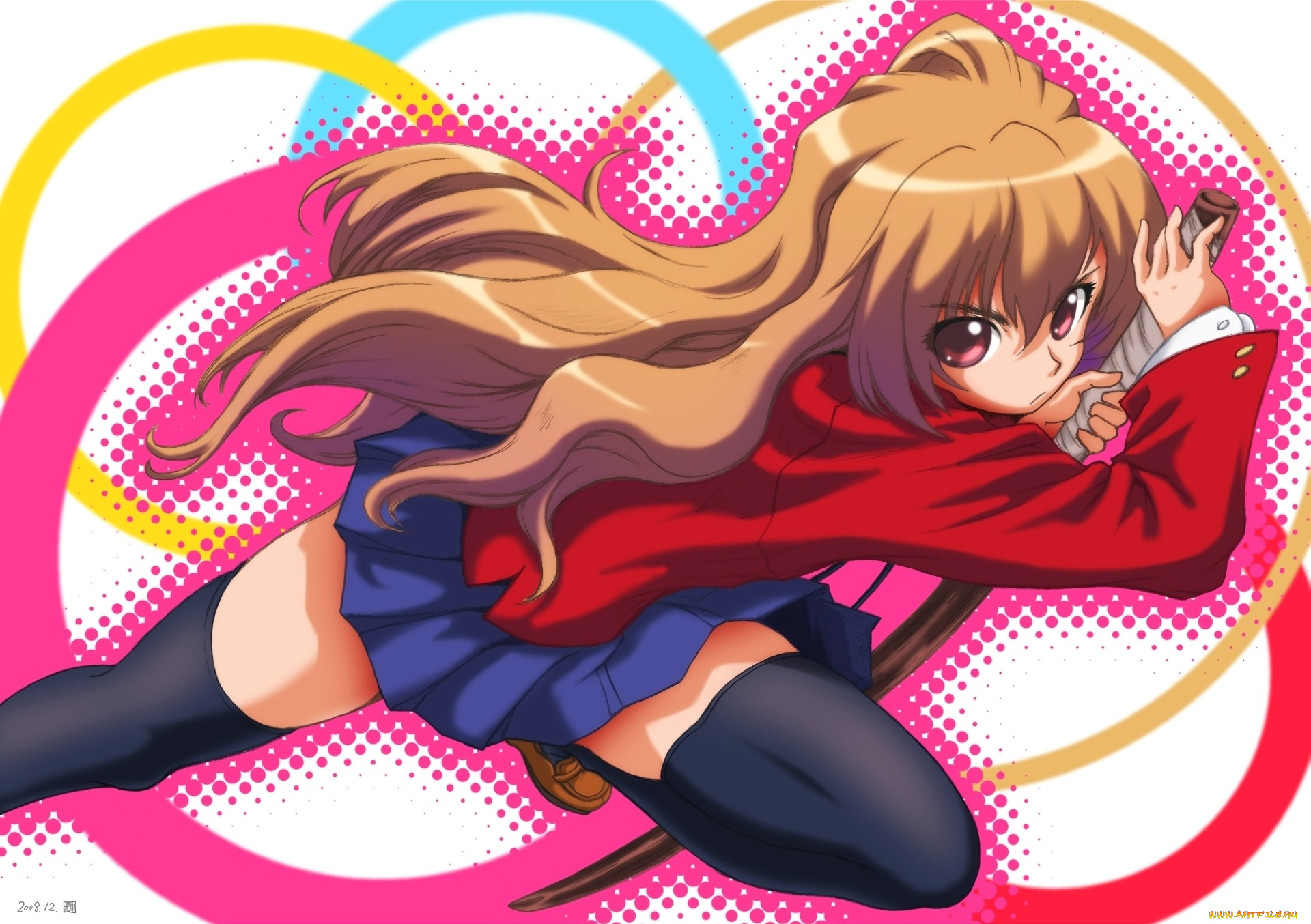 аниме, toradora, фон, взгляд, девушка