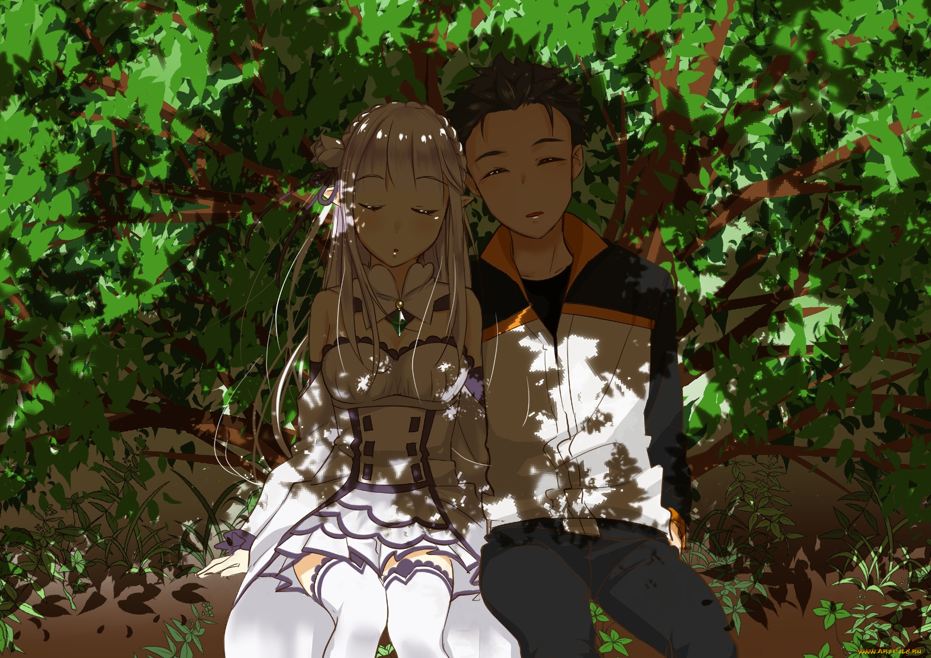 аниме, re, , zero, kara, hajimeru, isekai, seikatsu, subaru, natsuki, emilia