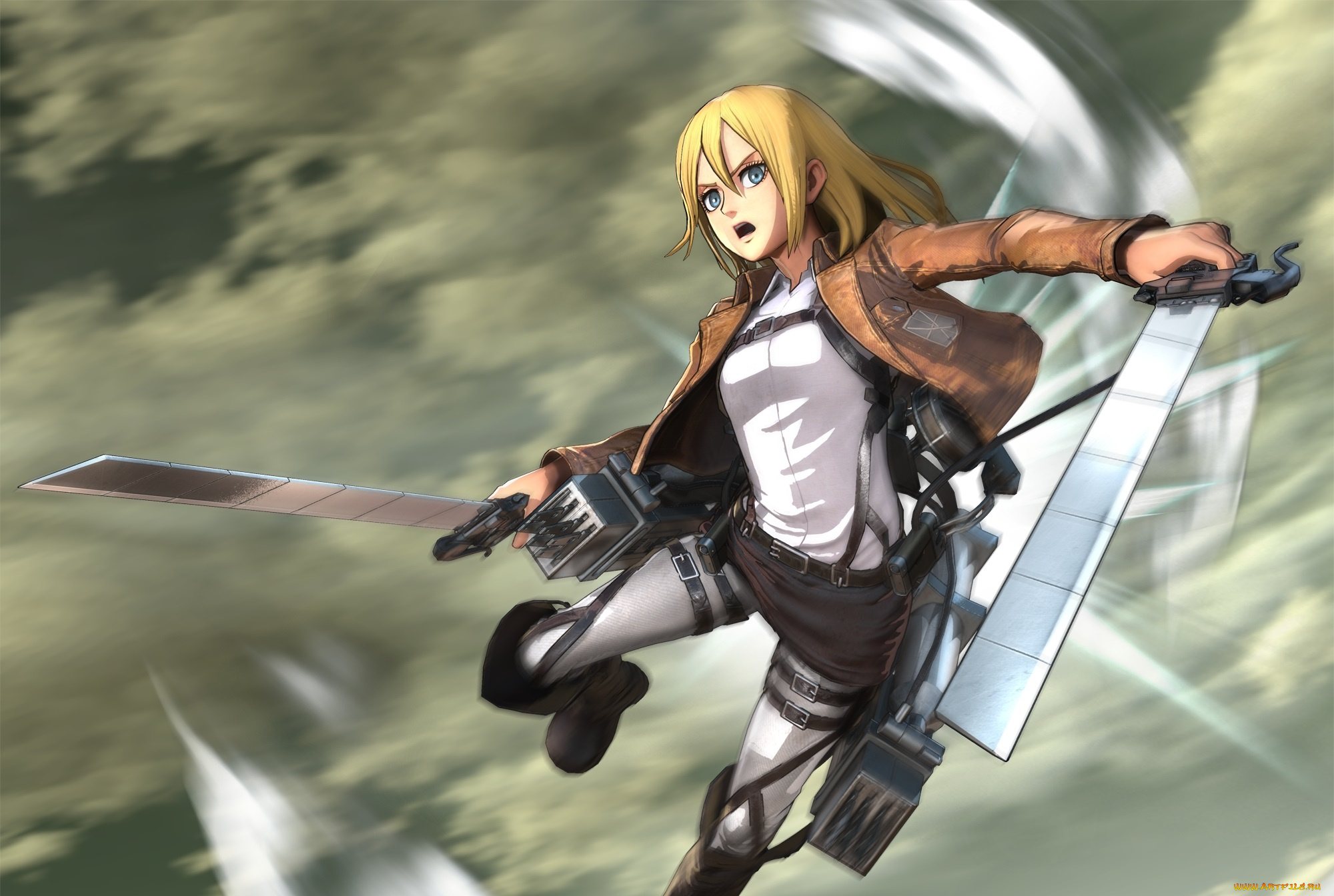 аниме, shingeki, no, kyojin, девушка