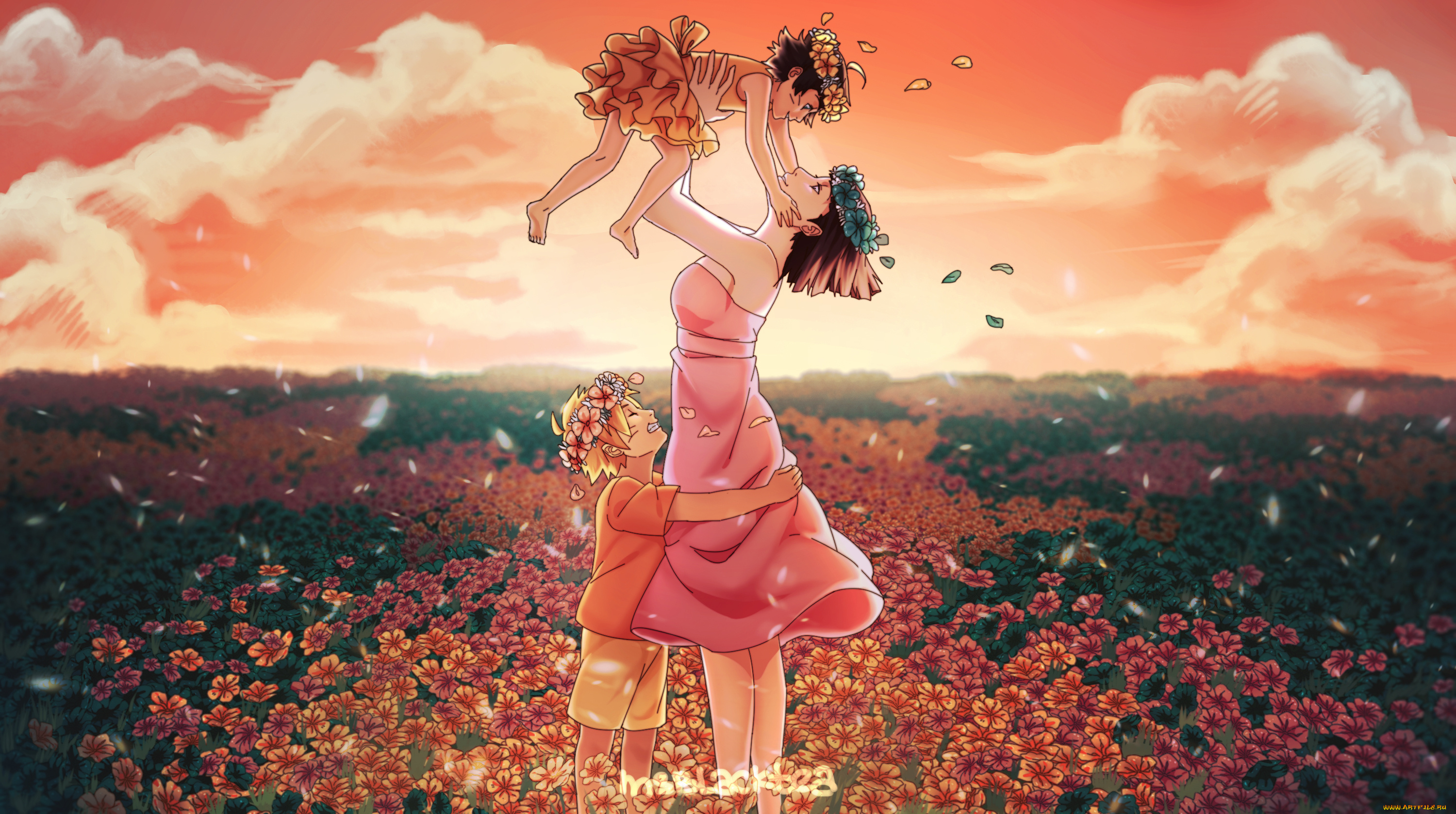 аниме, naruto, химавари, хината, боруто