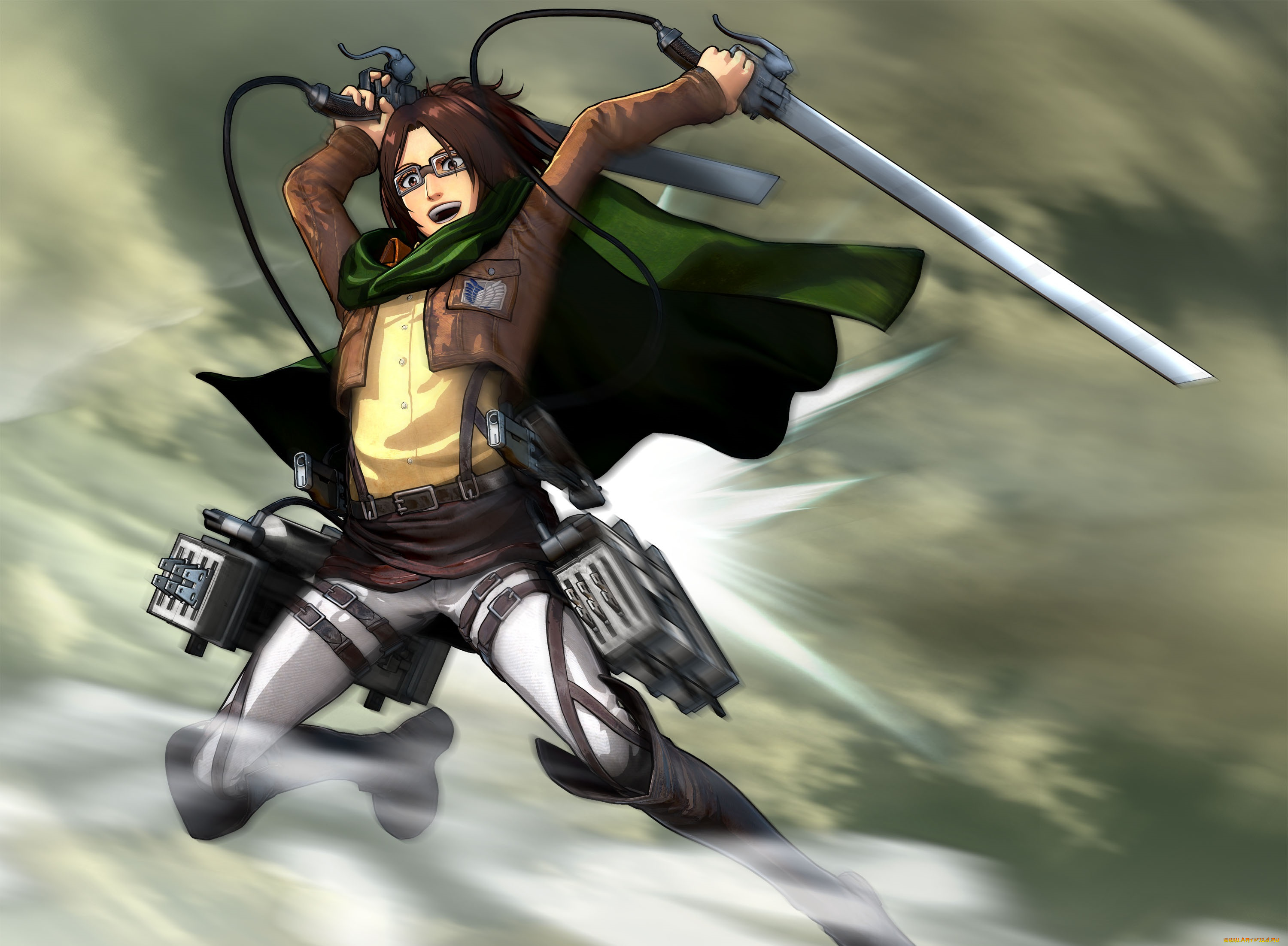 аниме, shingeki, no, kyojin, девушка