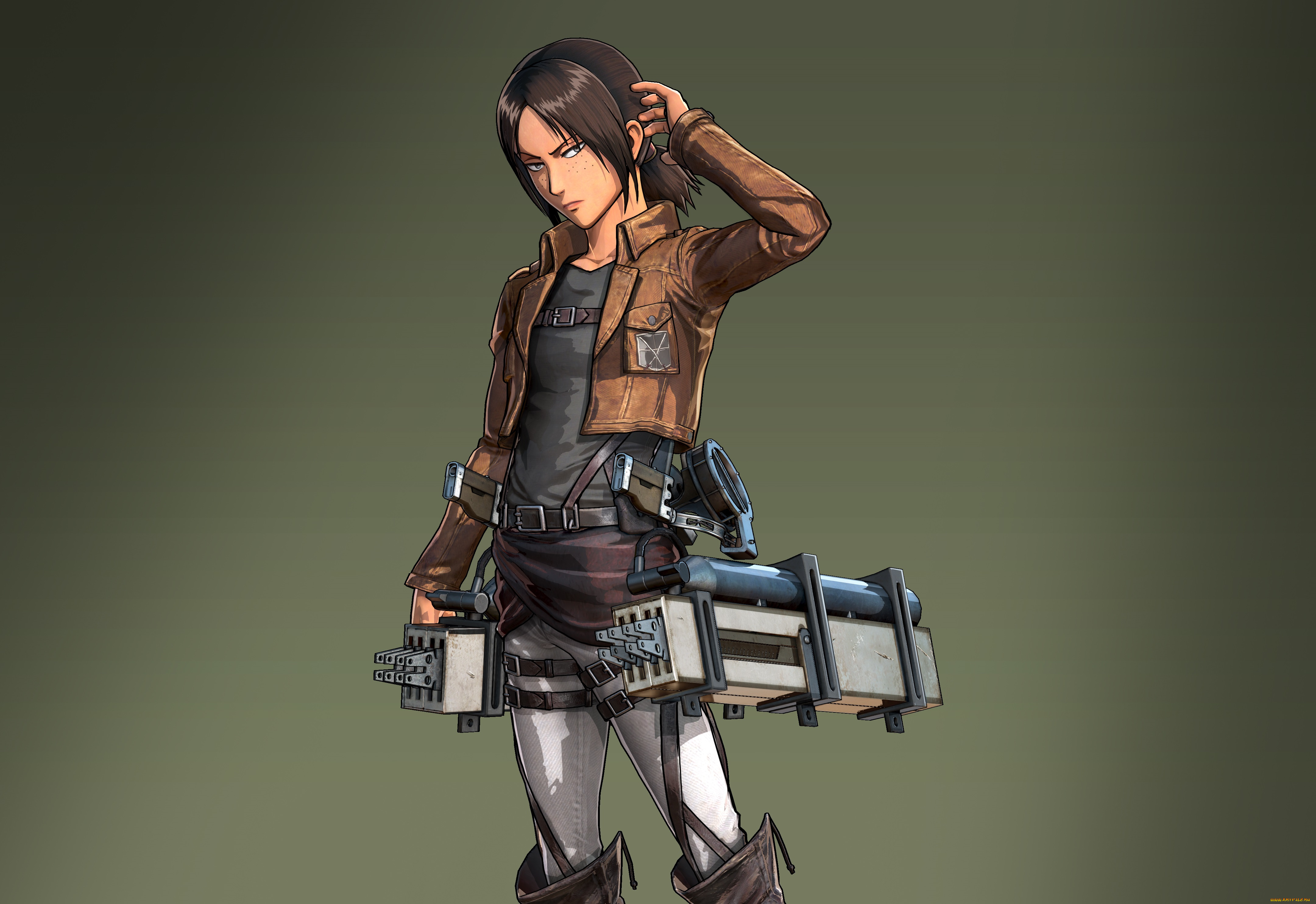 аниме, shingeki, no, kyojin, девушка