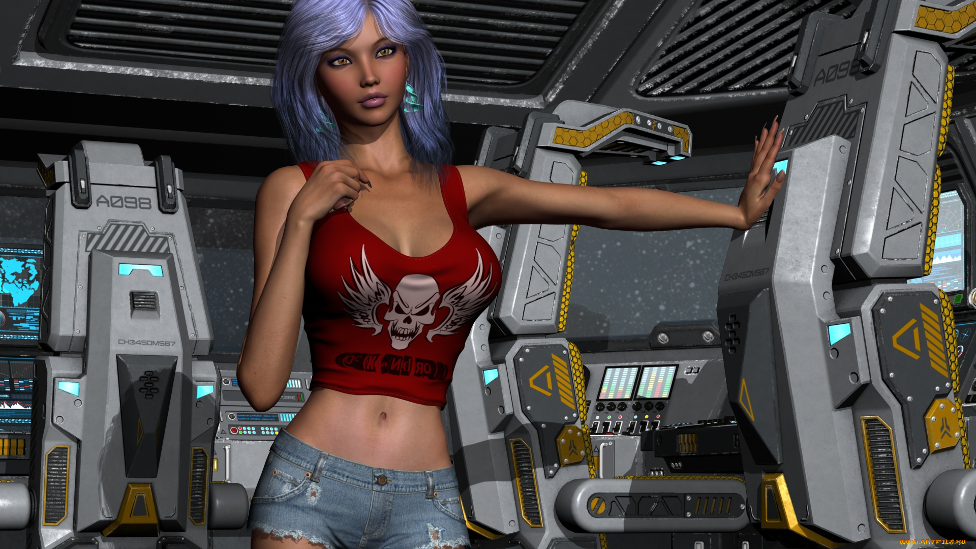 3д, графика, фантазия, , fantasy, фон, взгляд, девушка